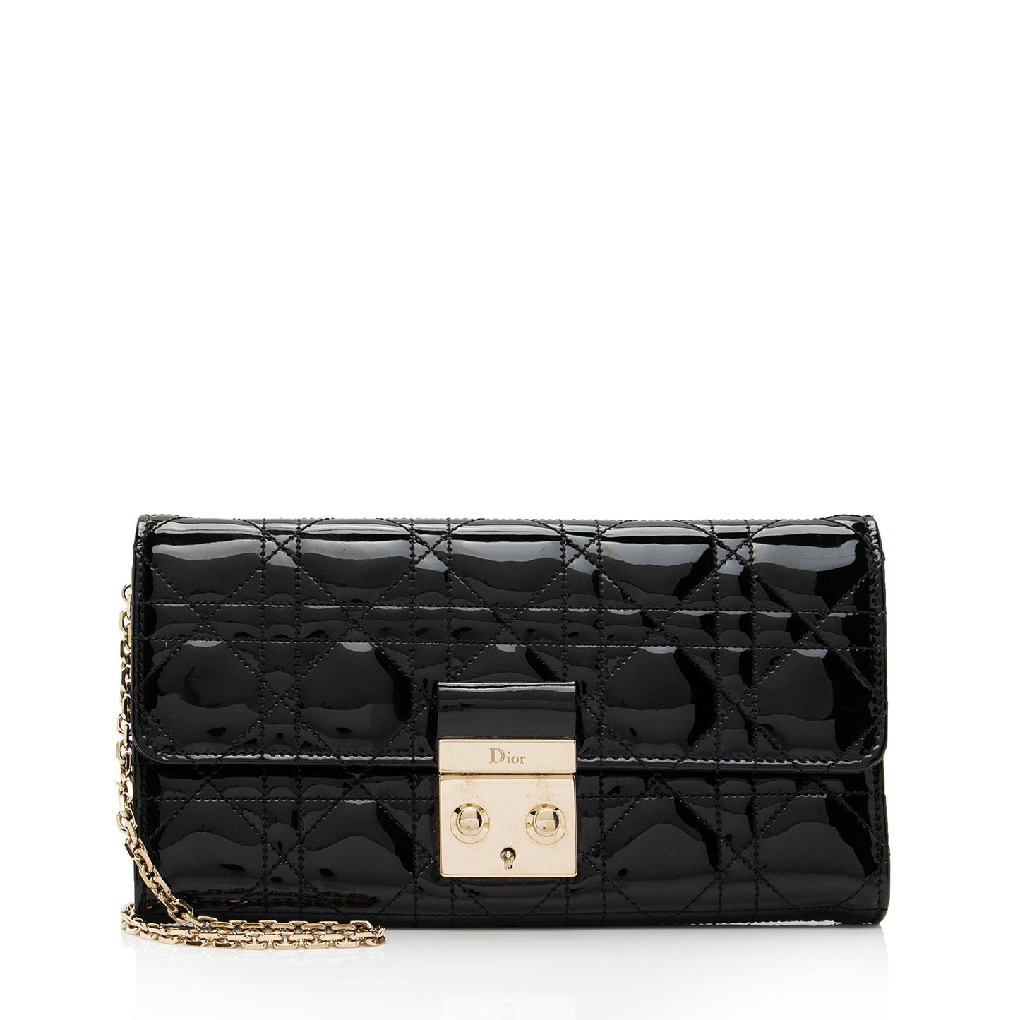 Dior New Lock Wallet On Bag Shf Ebi4Sg Leather Patent Chain Crossbody Bag