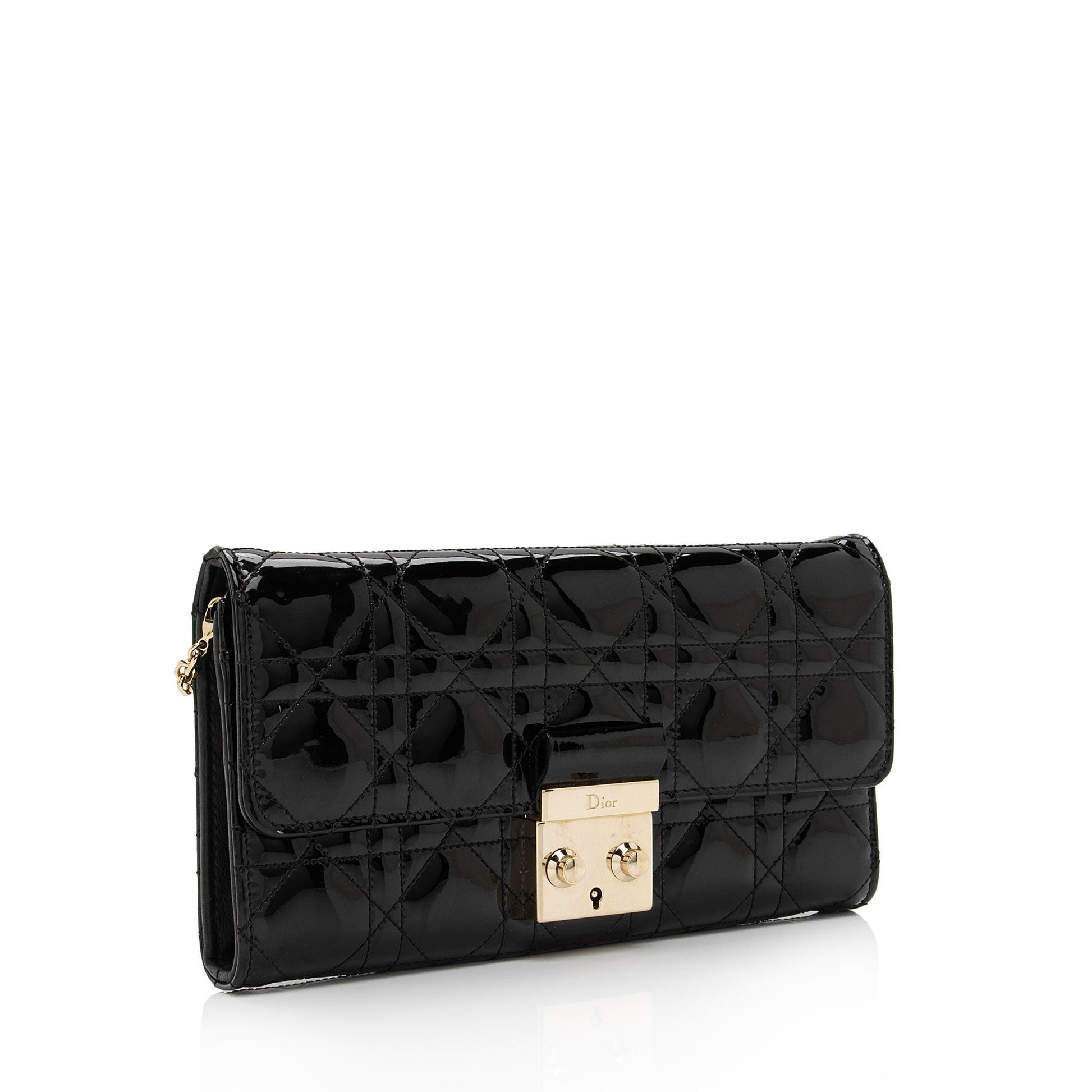 Dior New Lock Wallet On Bag Shf Ebi4Sg Leather Patent Chain Crossbody Bag