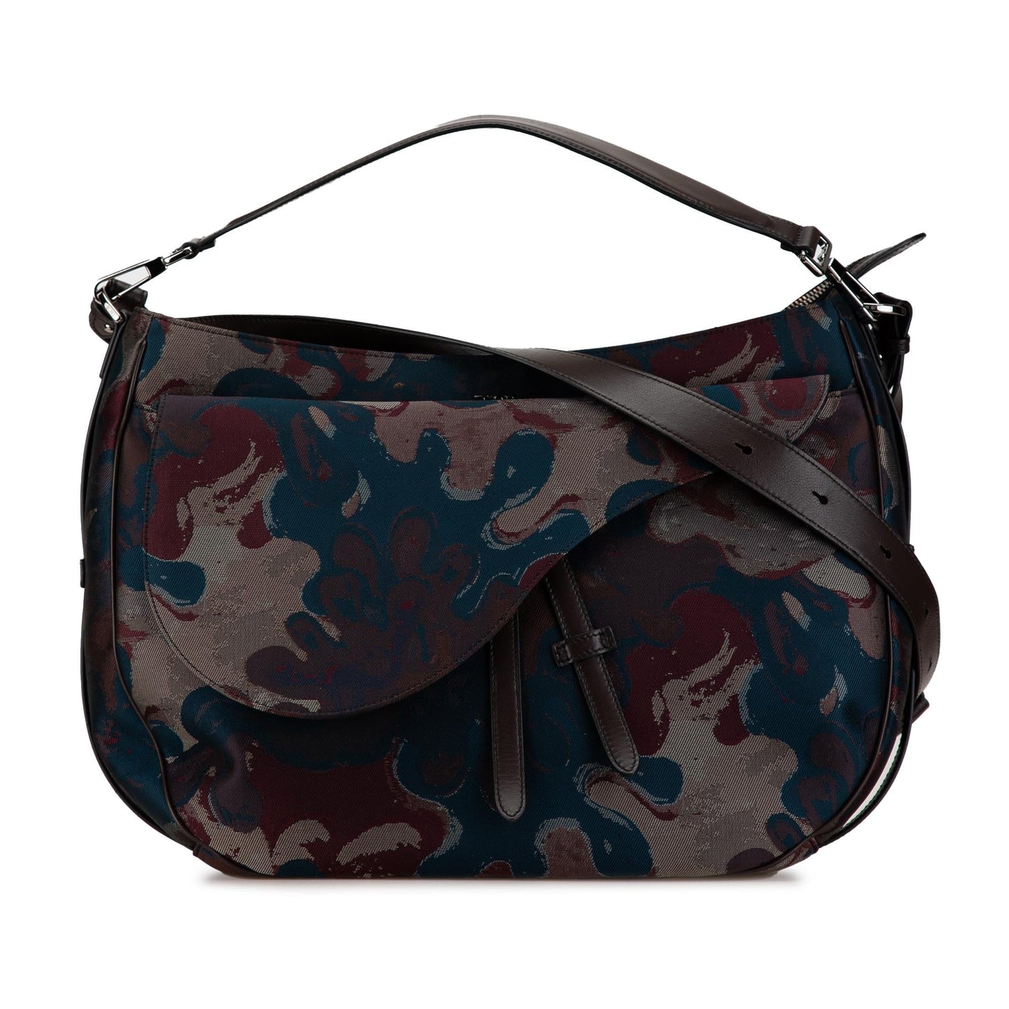 Dior Peter Doig Camouflage Soft Saddle Bag Denim Satchel Bag Soft Saddle Bag