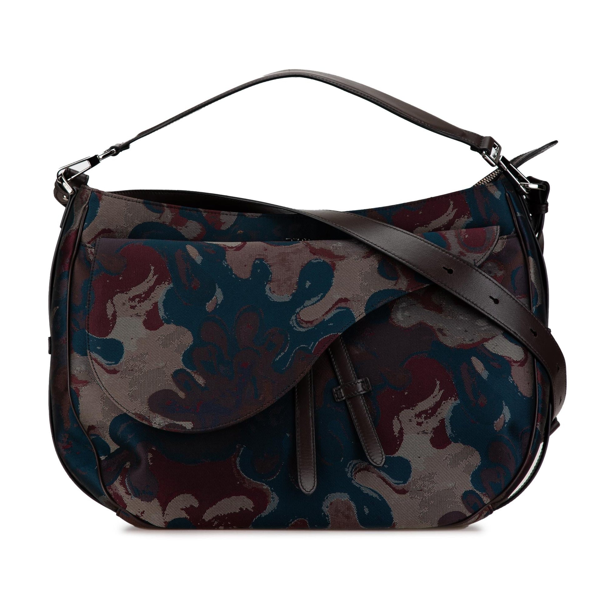 Dior Peter Doig Camouflage Soft Saddle Bag Denim Satchel Bag Saddle Bag 1
