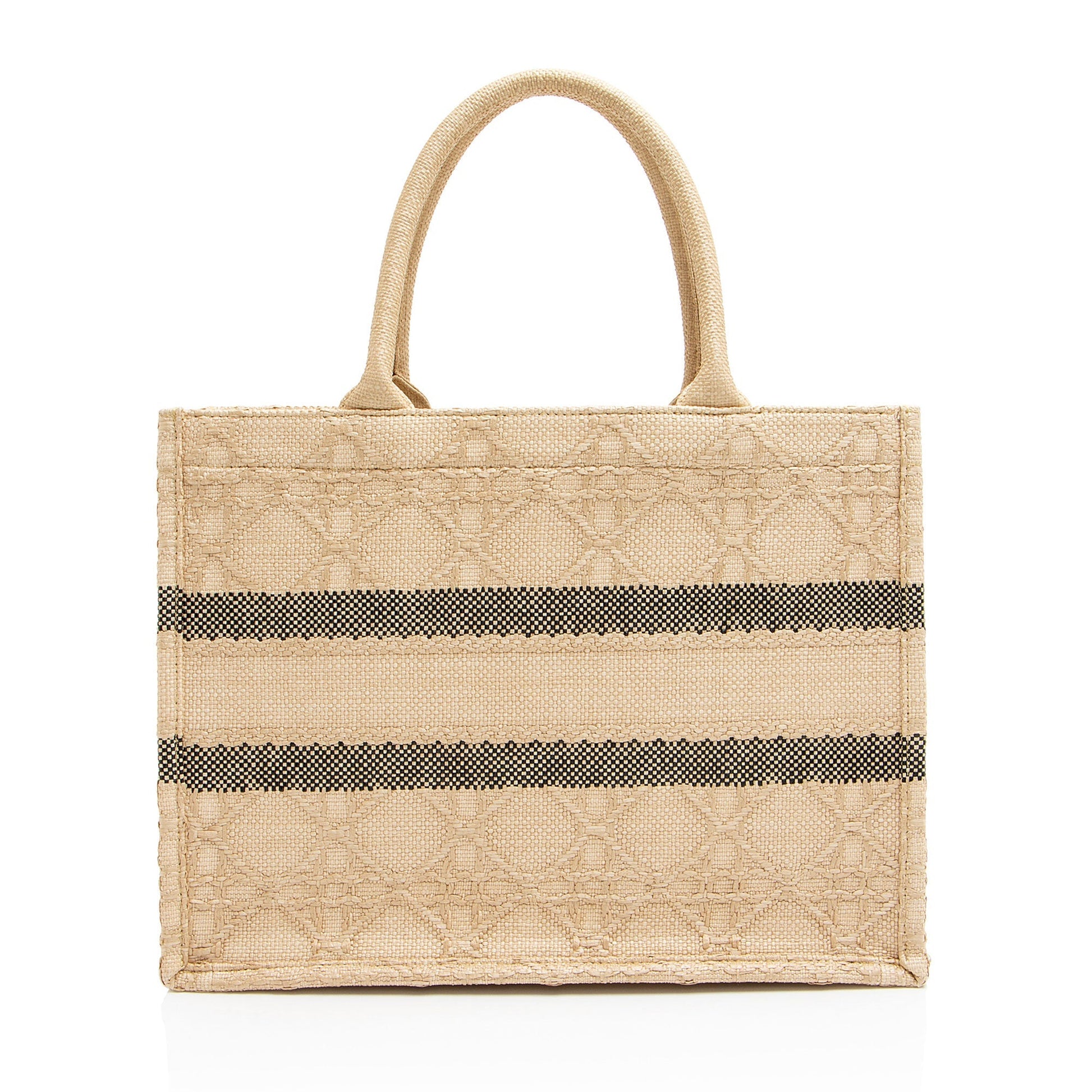 Dior Cannage Book Tote Shf Vp73D7 Raffia Medium Tote Bag