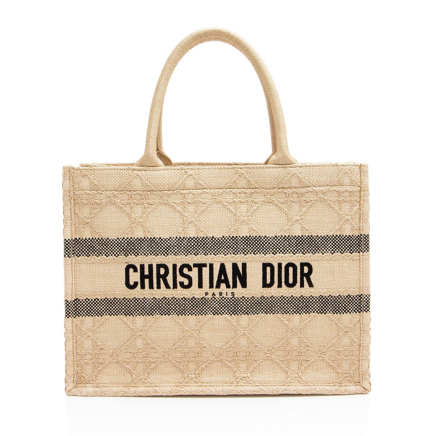 Dior Cannage Book Tote Shf Vp73D7 Raffia Medium Tote Bag