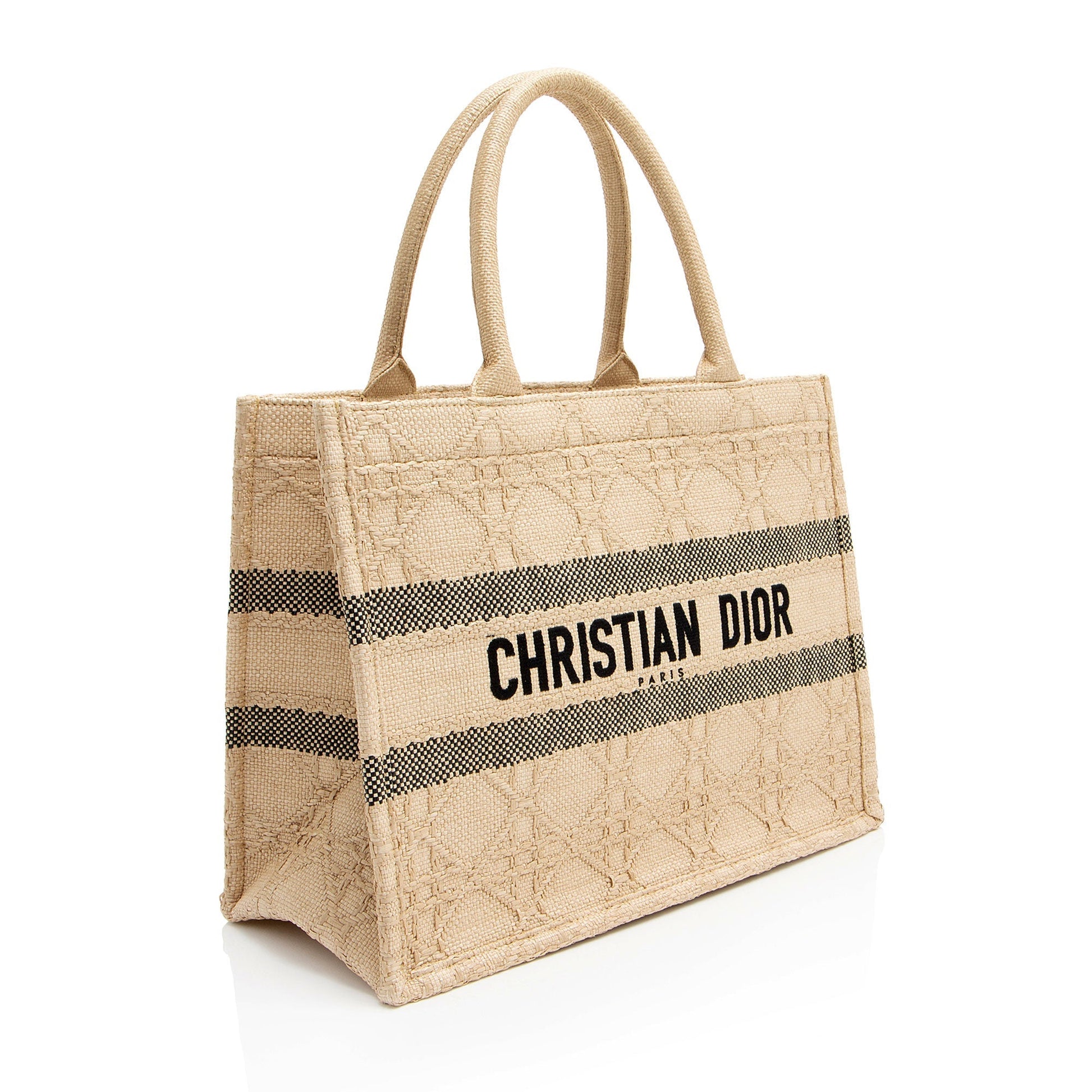 Dior Cannage Book Tote Shf Vp73D7 Raffia Medium Tote Bag