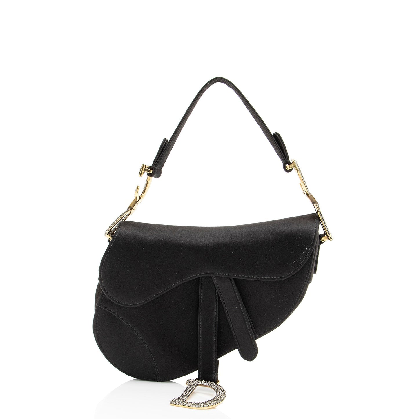 Dior Crystal Saddle Bag Satin Mini Shoulder Bag