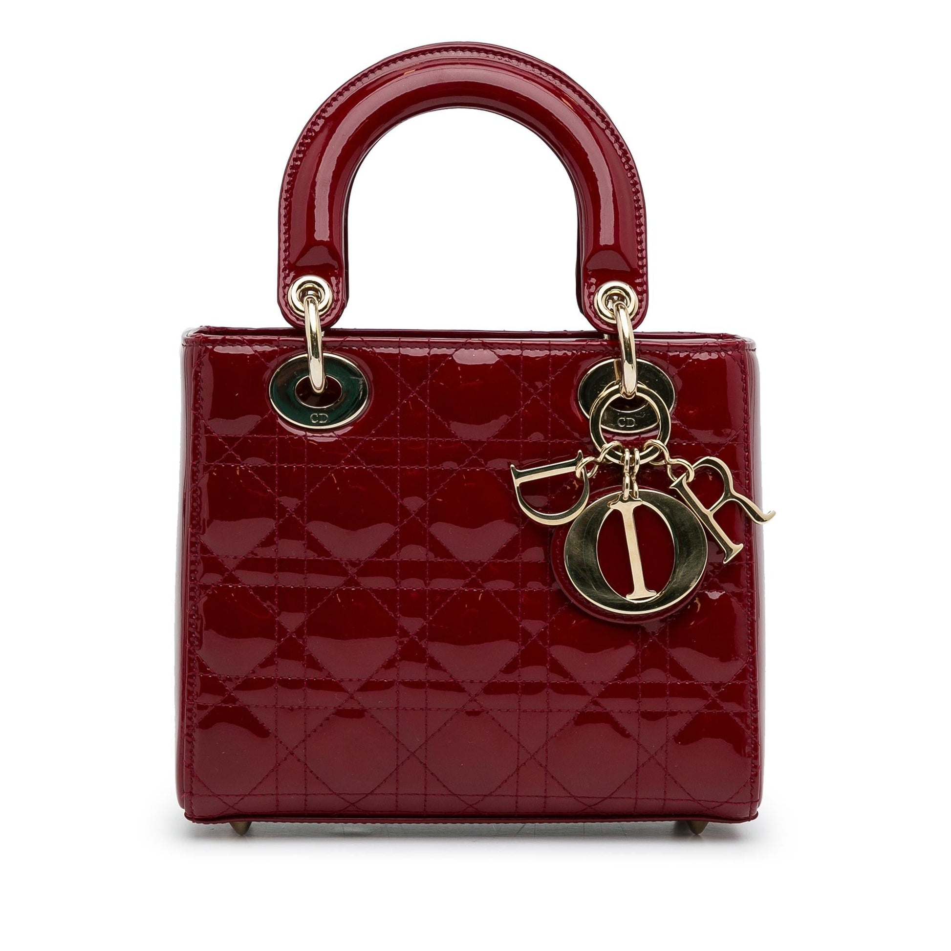 Dior Cannage Lady Shg Satchel Bag Patent Small