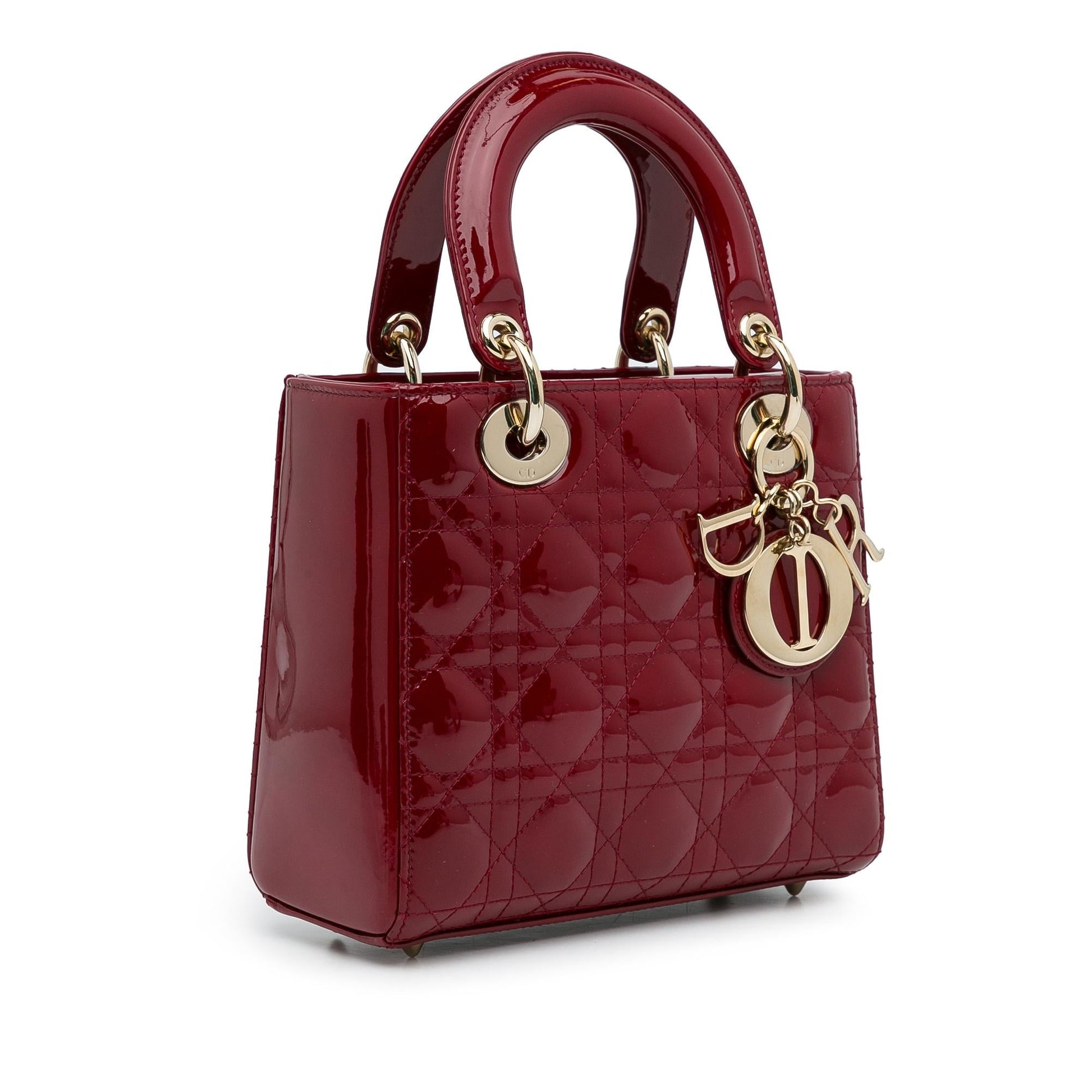 Dior Cannage Lady Shg Satchel Bag Patent Small