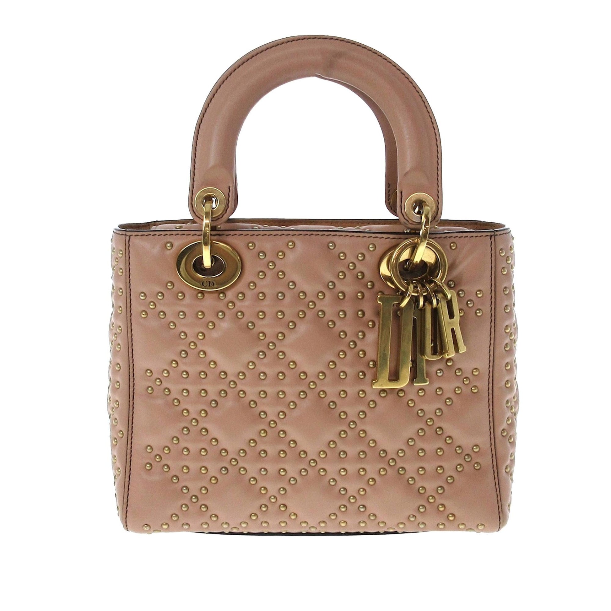 Dior Cannage Supple Lady Studded Satchel Shg Aku Leather Small Satchel Bag