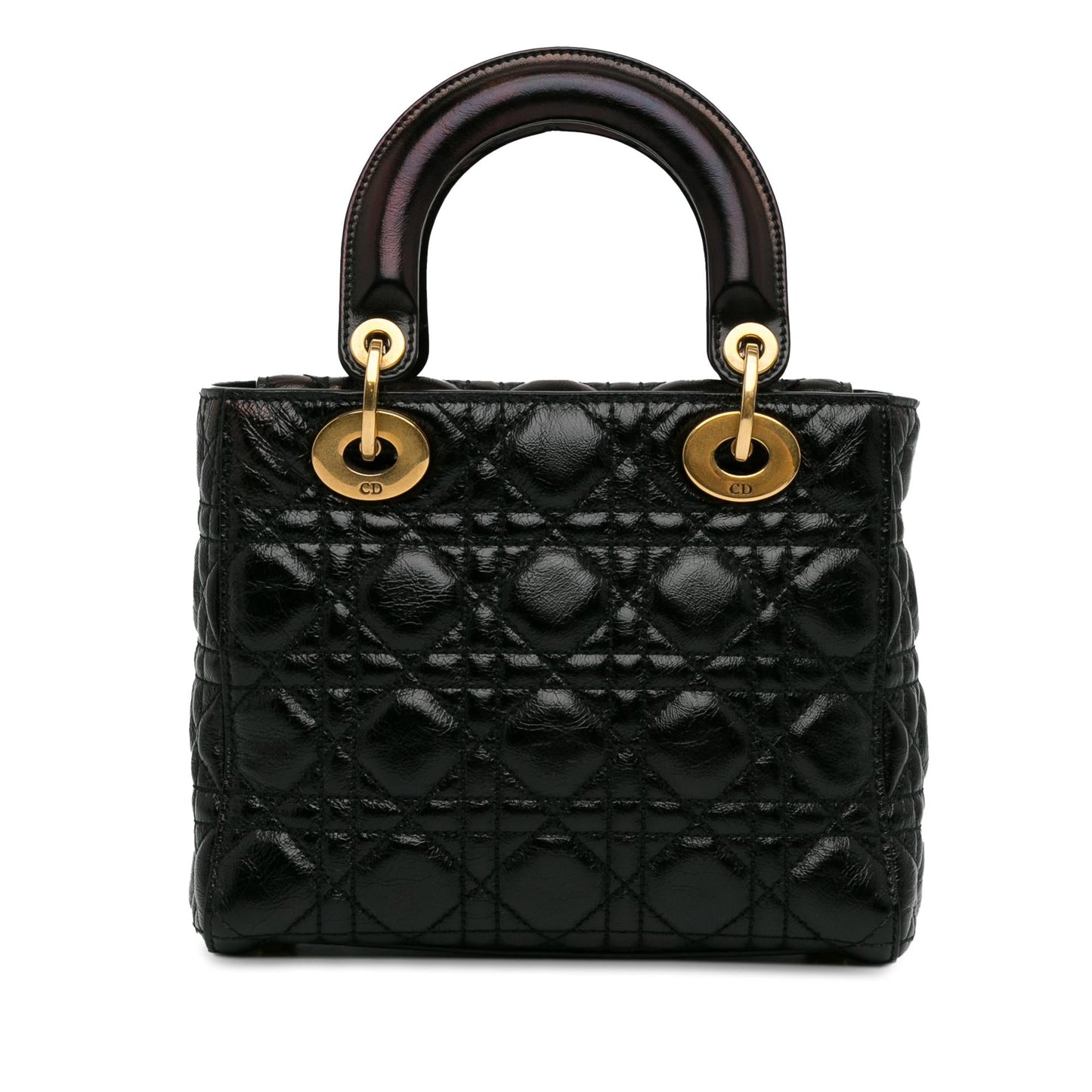 Dior Crinkled Cannage Lucky Badges My Lady Shg Skvge5 Patent Small Satchel Bag