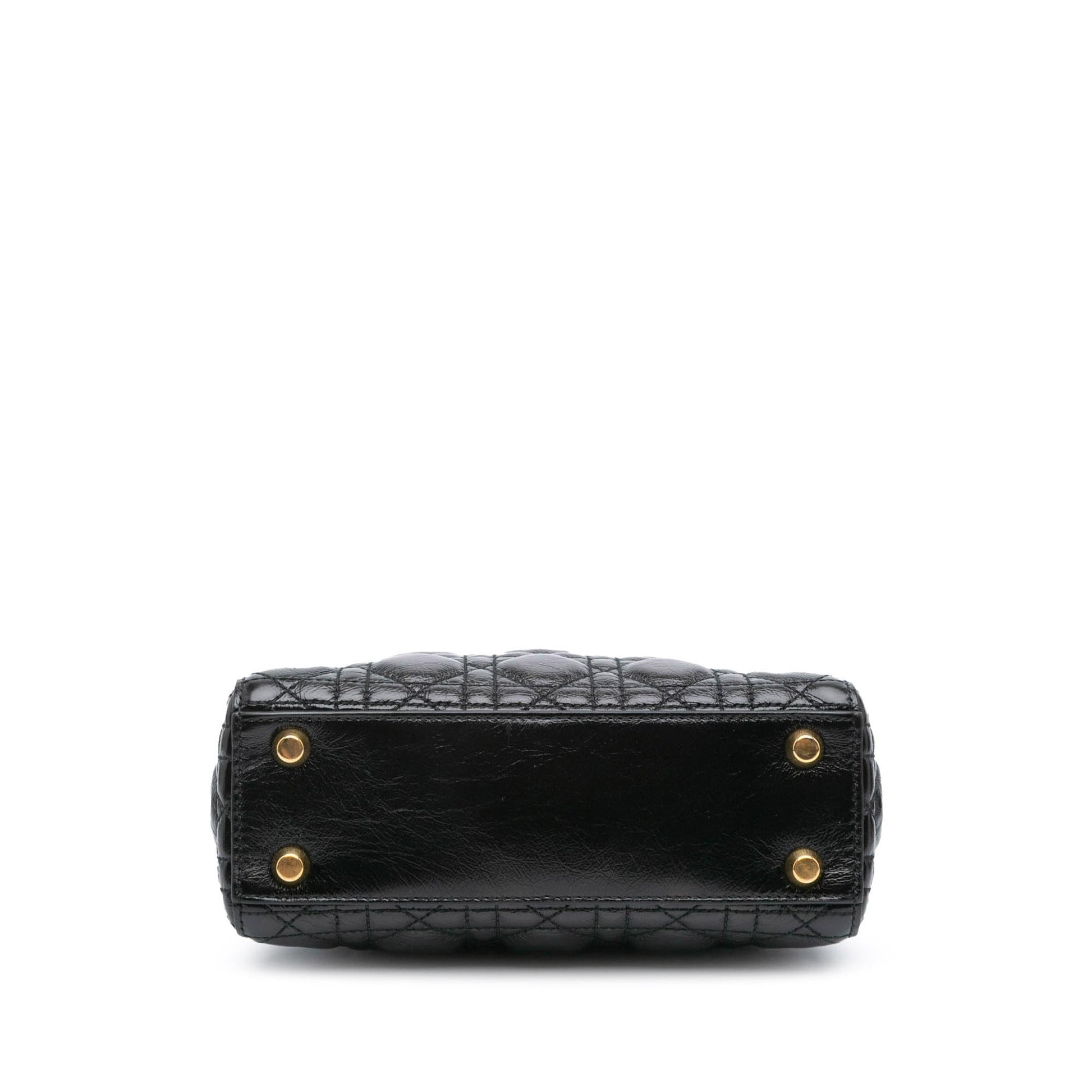Dior Crinkled Cannage My Abc Lady Satchel Bag Patent Small
