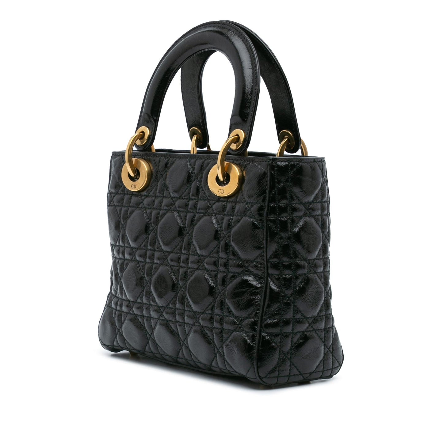 Dior Crinkled Cannage My Abc Lady Satchel Bag Patent Small Lady Dior 1