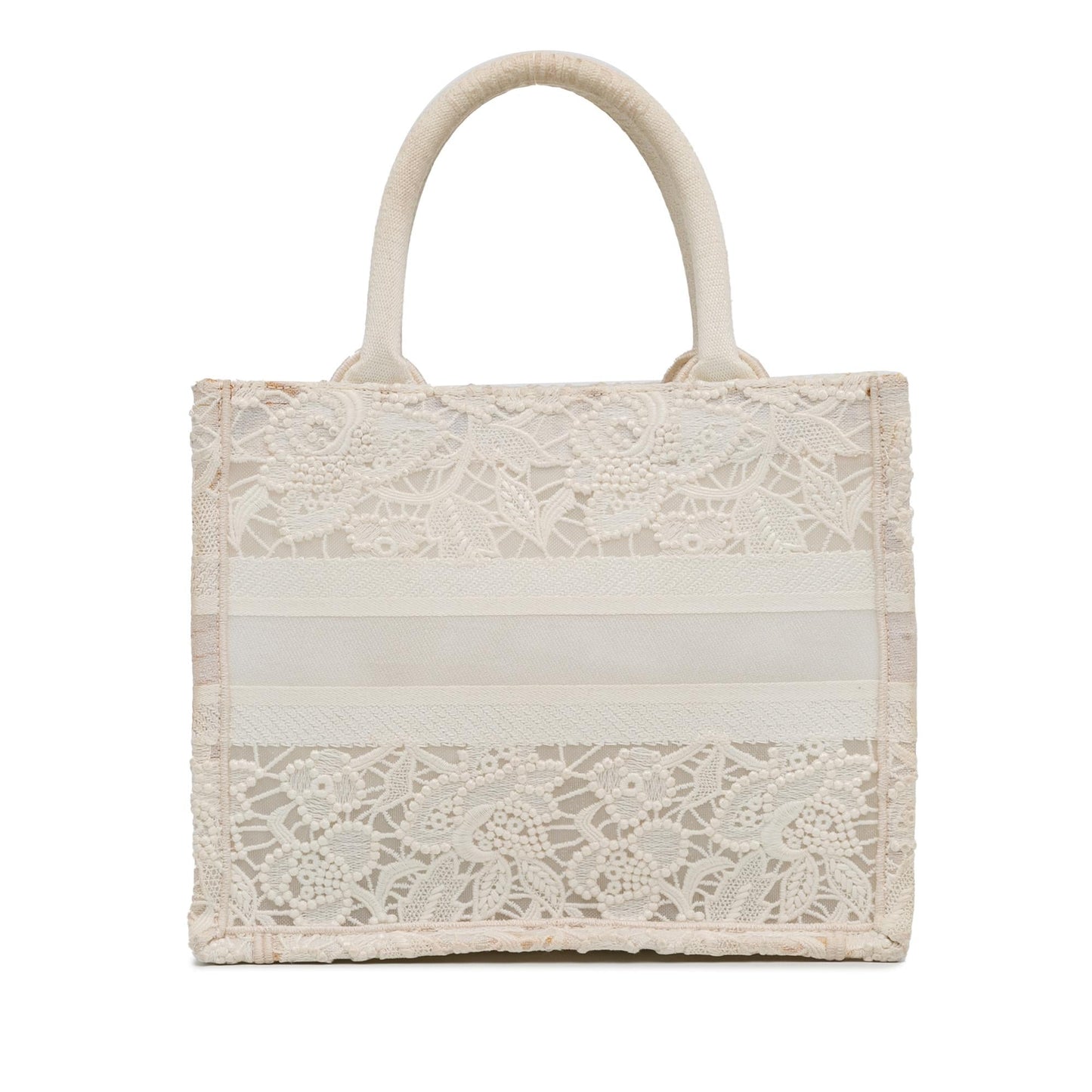 Dior Lace Embroidery Book Tote Small Tote Bag