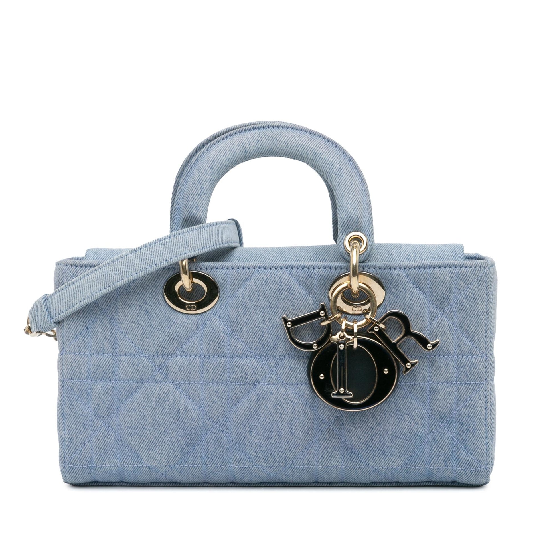 Dior Macrocannage Lady Joy Satchel Bag Denim Small D Joy 1