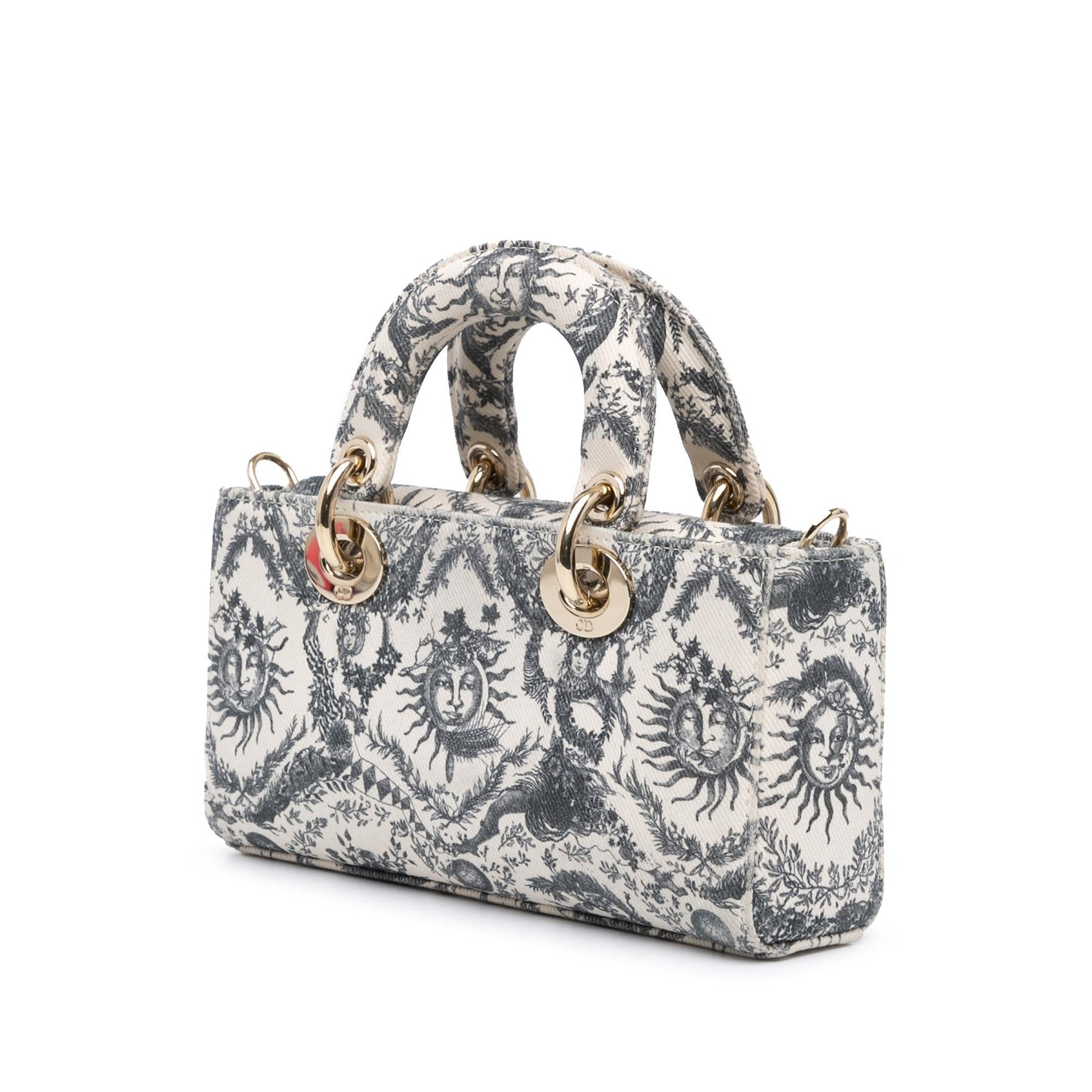 Dior Toile De Jouy Soleil Lady Joy Satchel Bag Denim Small