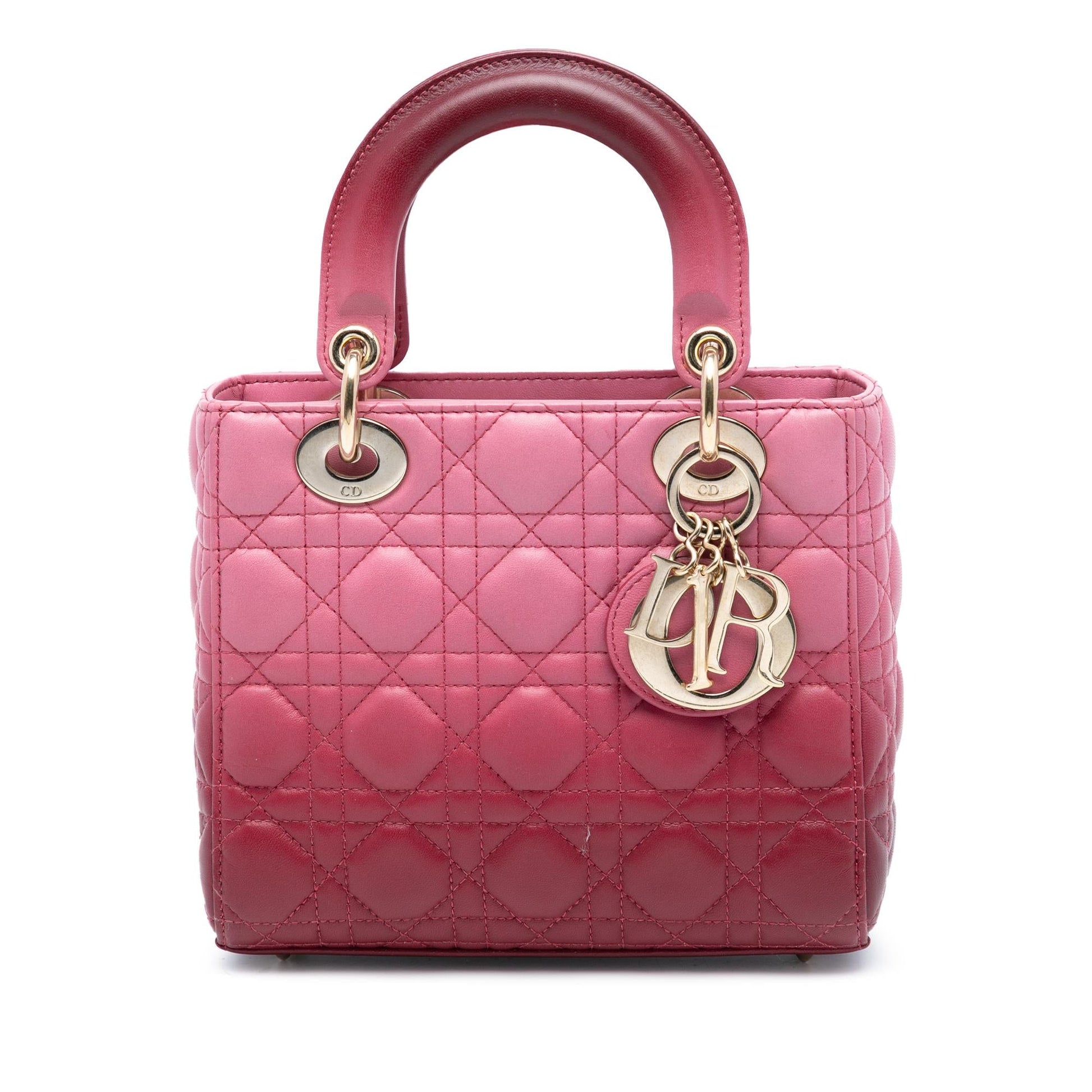 Dior Gradient Cannage Lady Satchel Bag Lambskin Small