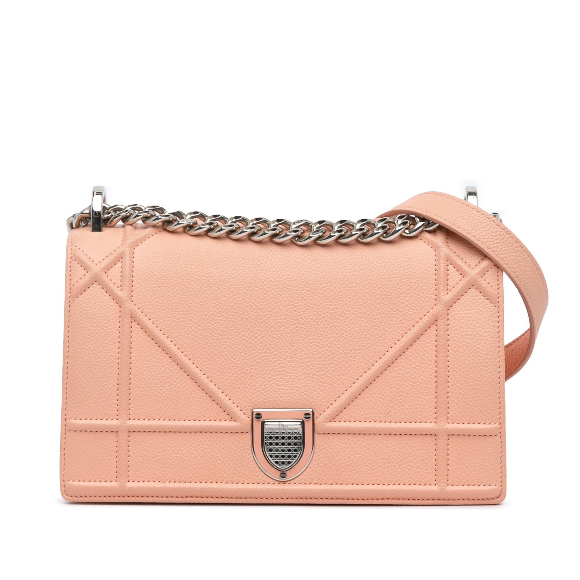 Dior Grained ama Crossbody Bag Leather Small Flap