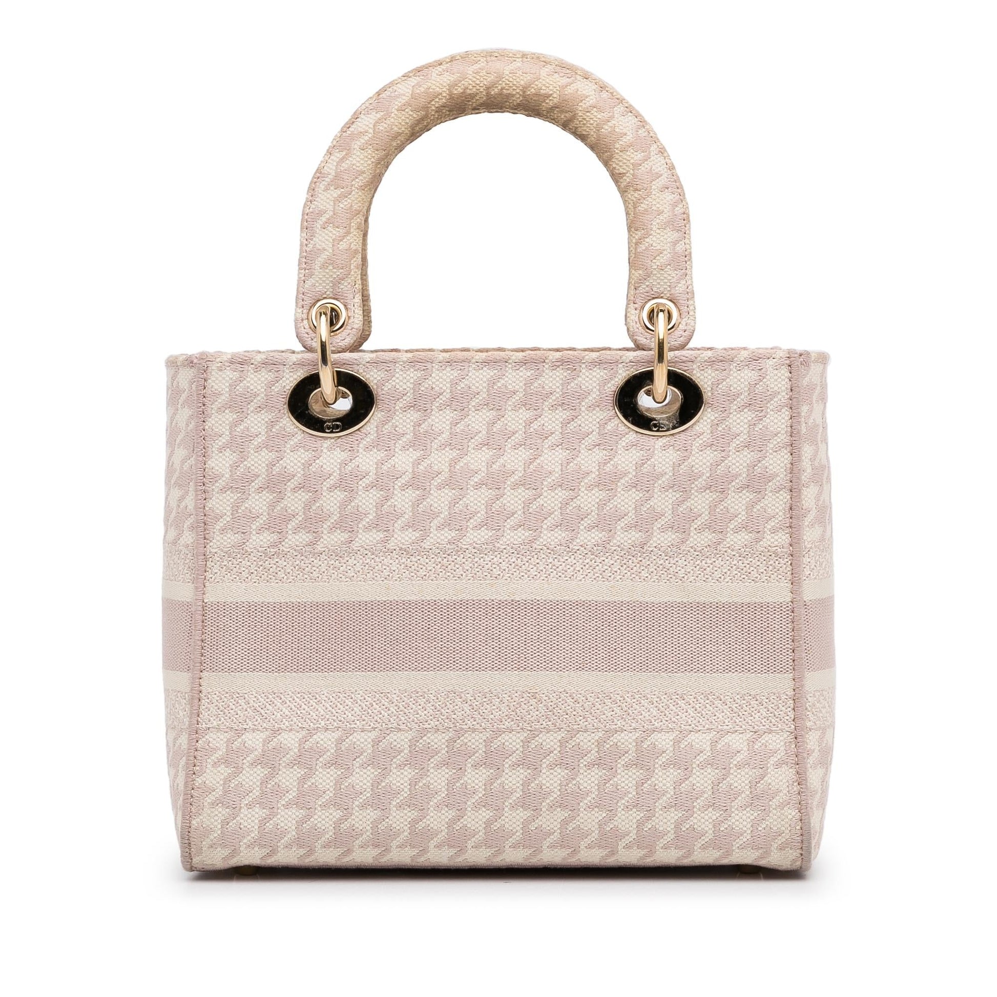 Dior Houndstooth Lady Lite Shg Cgftow Satchel Bag Small