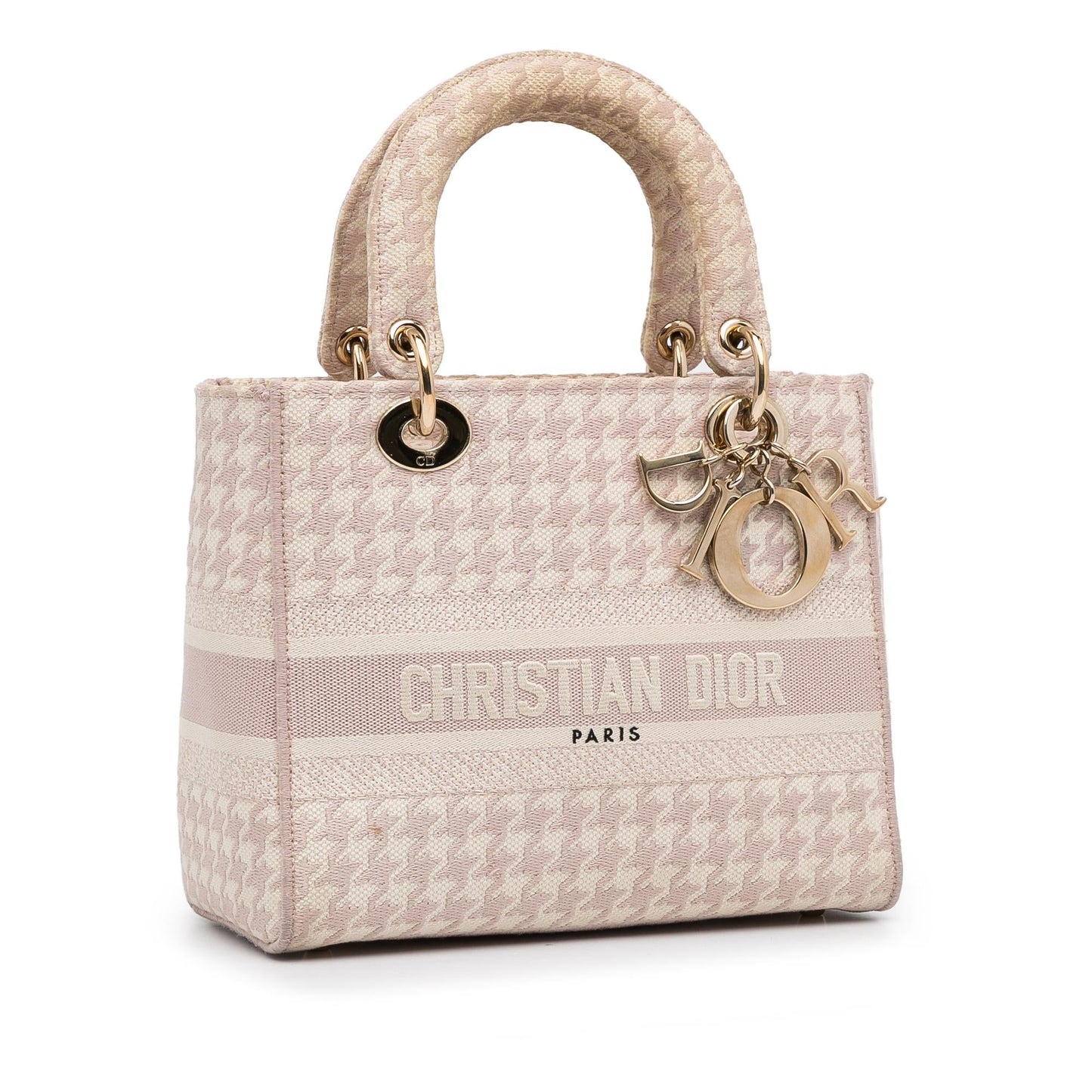 Dior Houndstooth Lady Lite Satchel Bag Small