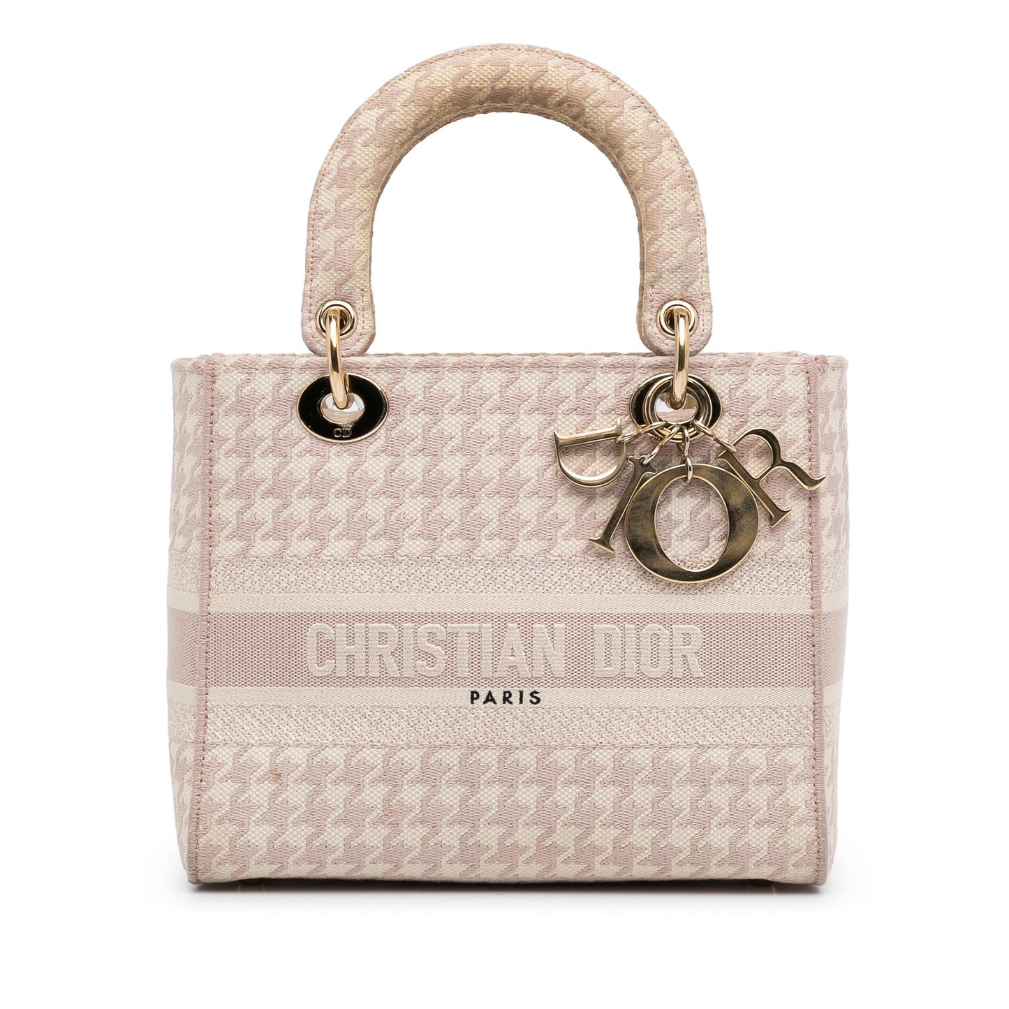 Dior Houndstooth Lady Lite Satchel Bag Small D Lite 1