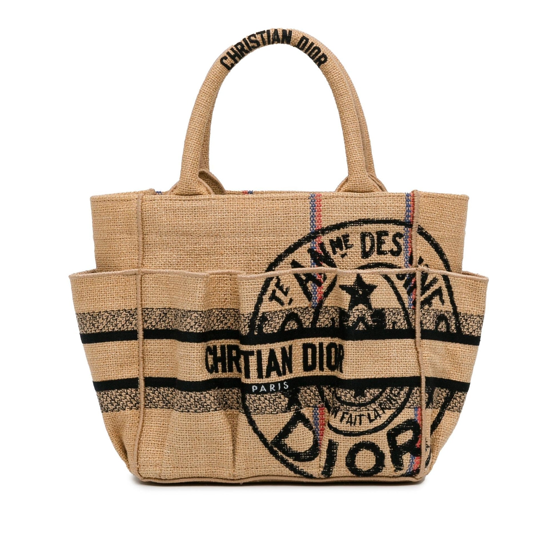 Dior Jute Catherine Tote Shg Vklbyu Small Tote Bag