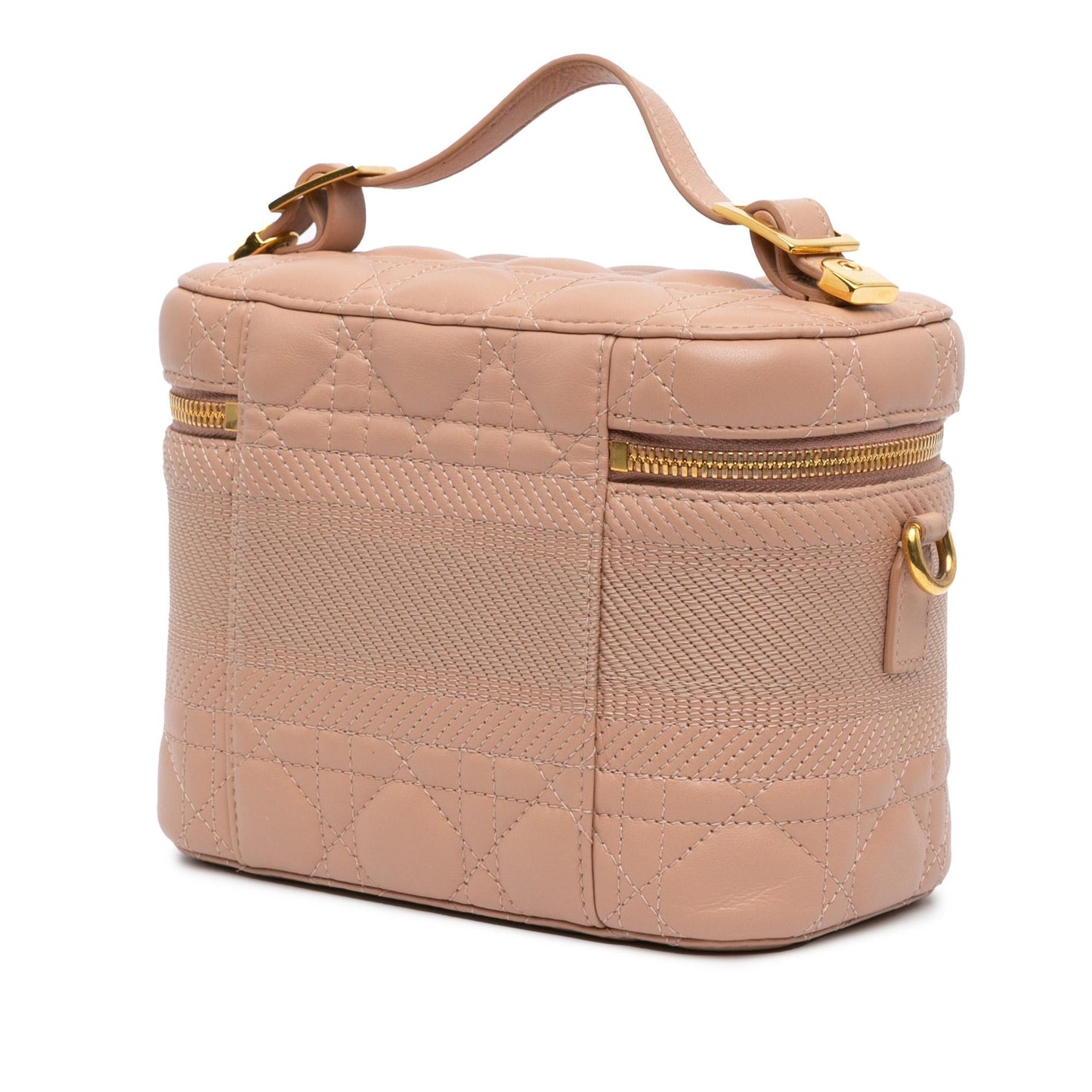 Dior Cannage travel Vanity Case Satchel Bag Lambskin Small