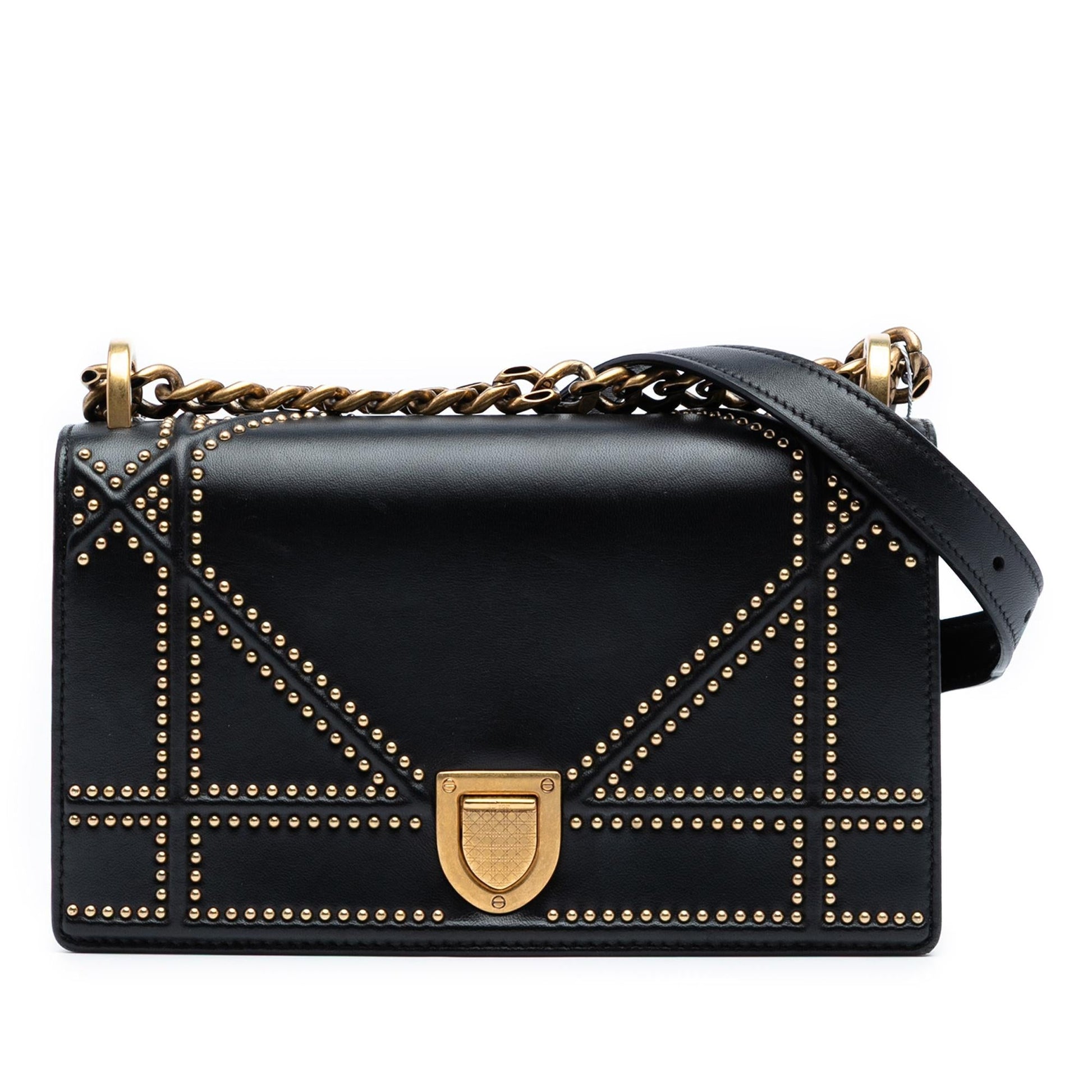 Dior Studded ama Crossbody Bag Lambskin Small Flap