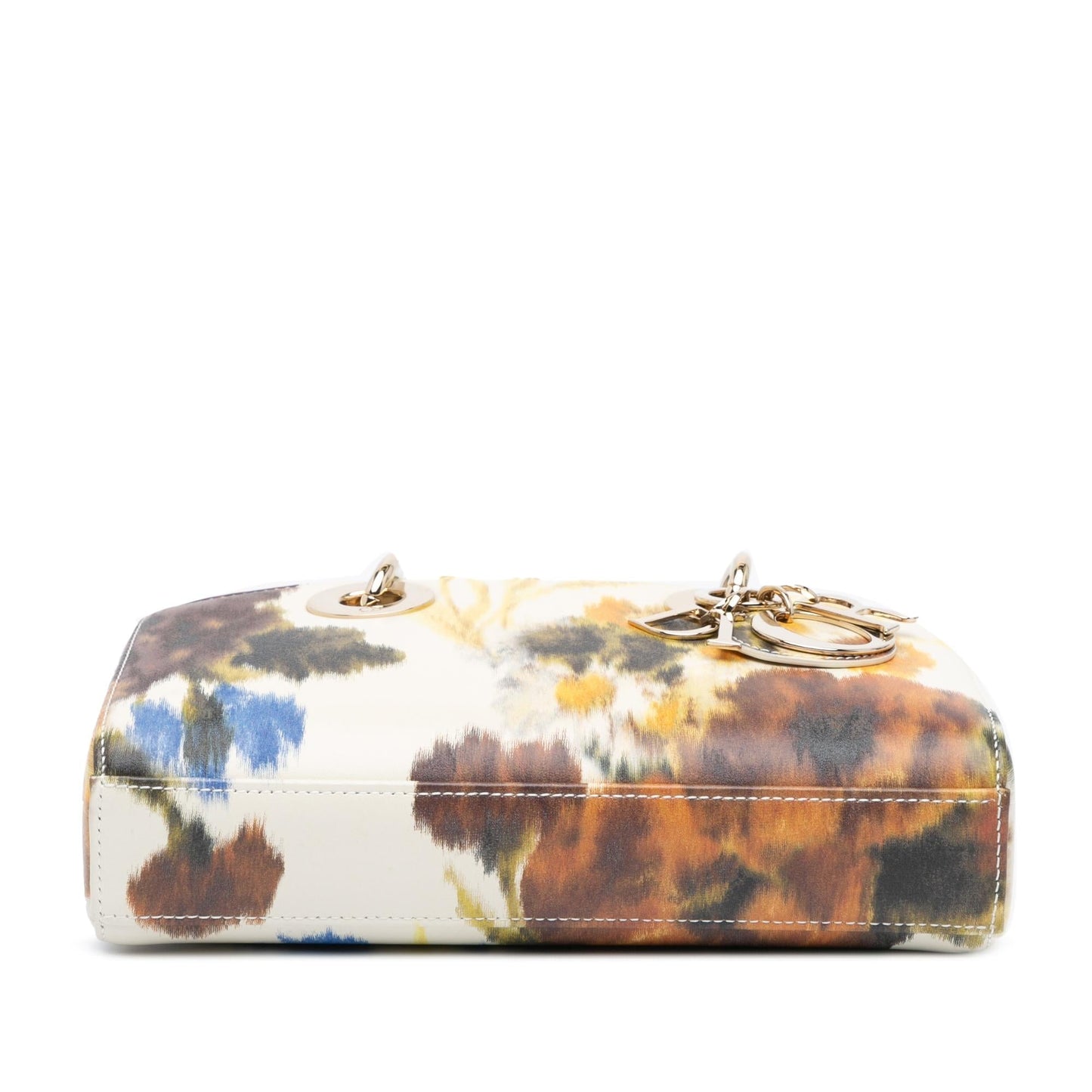 Dior Floral Print Lady Joy Satchel Bag Leather Small