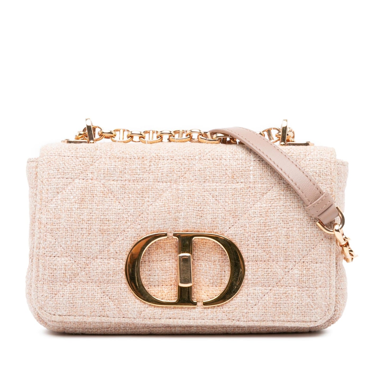 Dior Linen Macrocannage Caro Bag Small Crossbody Bag