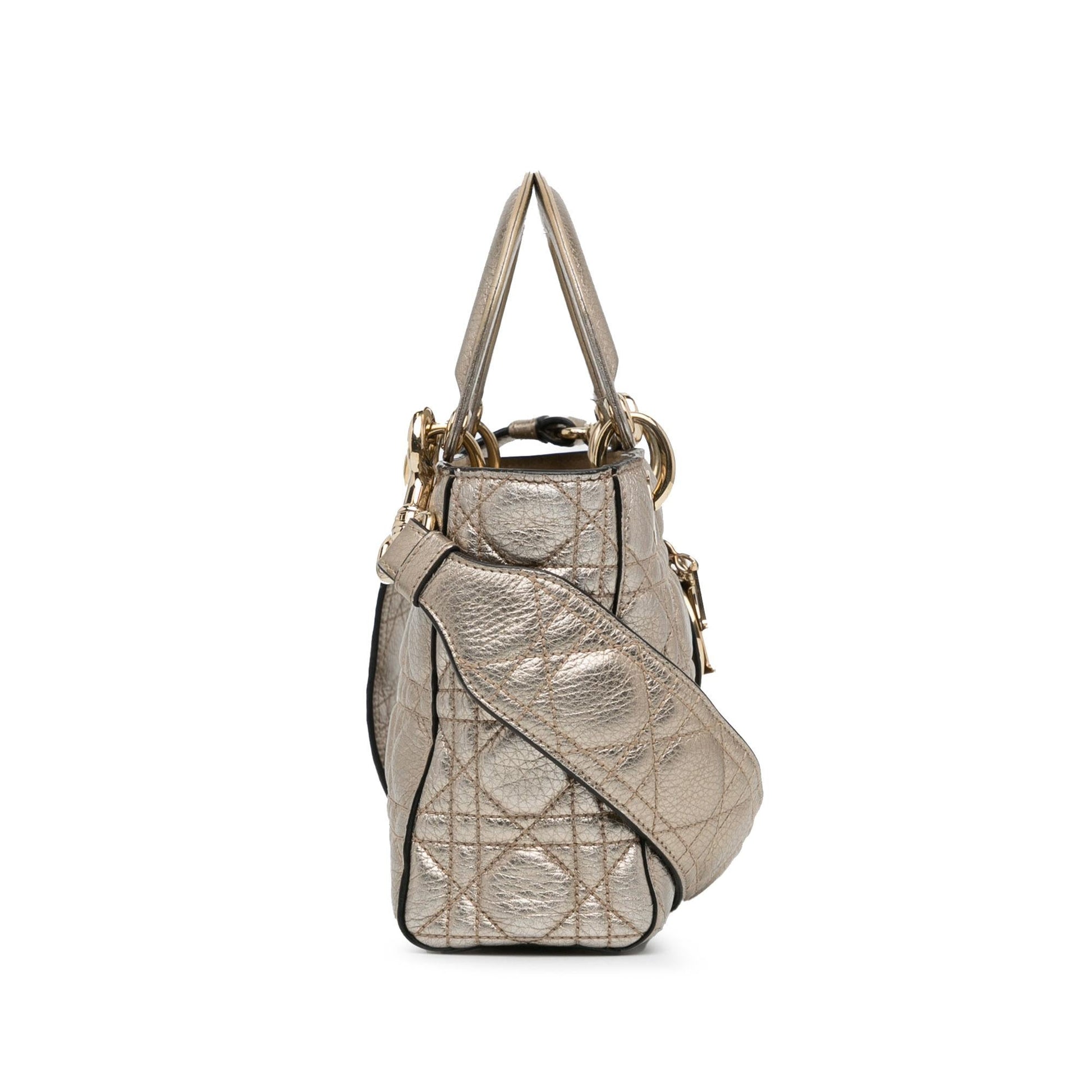 Dior Metallic Calfskin Cannage Supple Lady Shg 8Poerj Satchel Small Satchel Bag