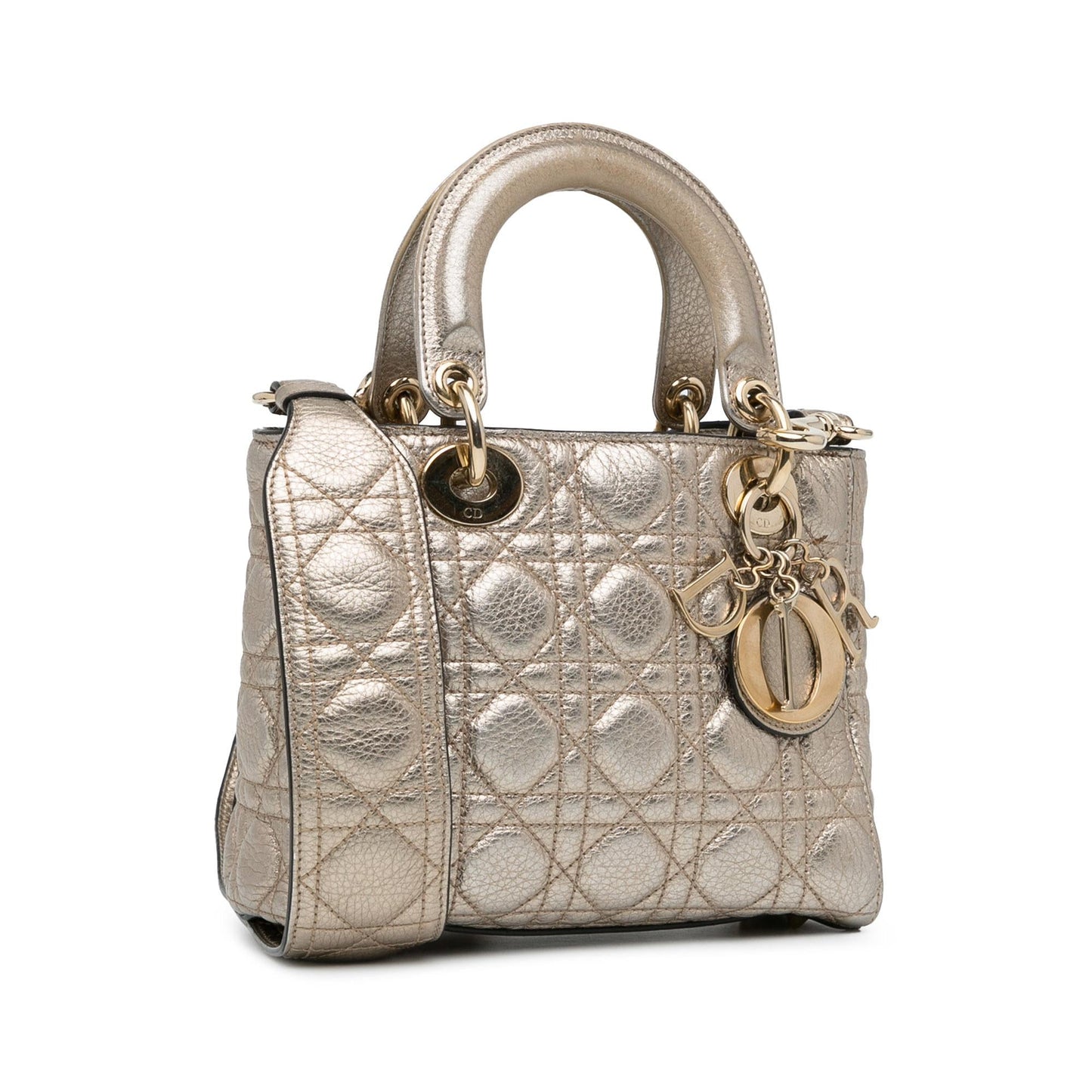 Dior Metallic Calfskin Cannage Supple Lady Shg 8Poerj Satchel Small Satchel Bag