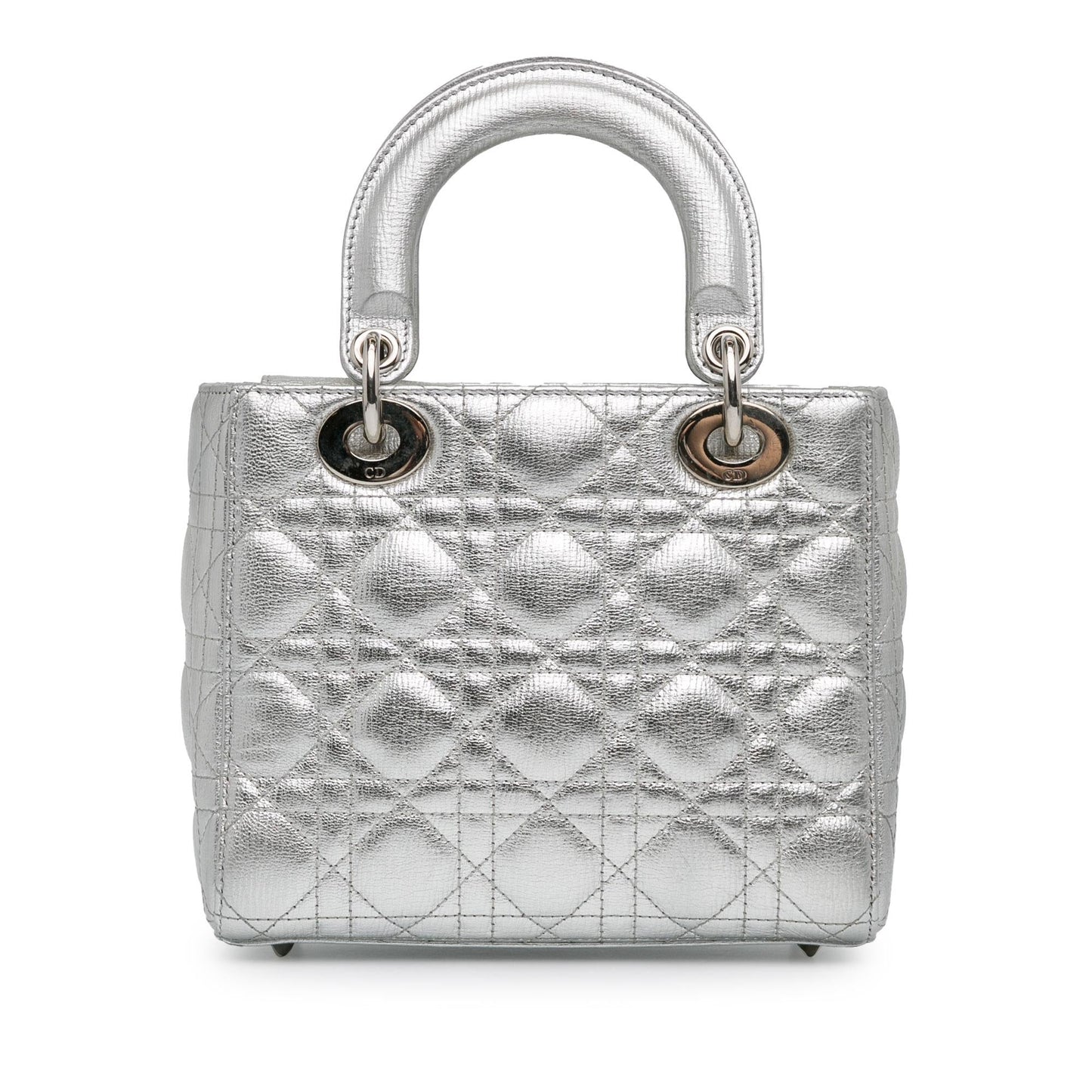 Dior Metallic Grained Calfskin Cannage Lucky Badges My Lady Small Satchel Bag