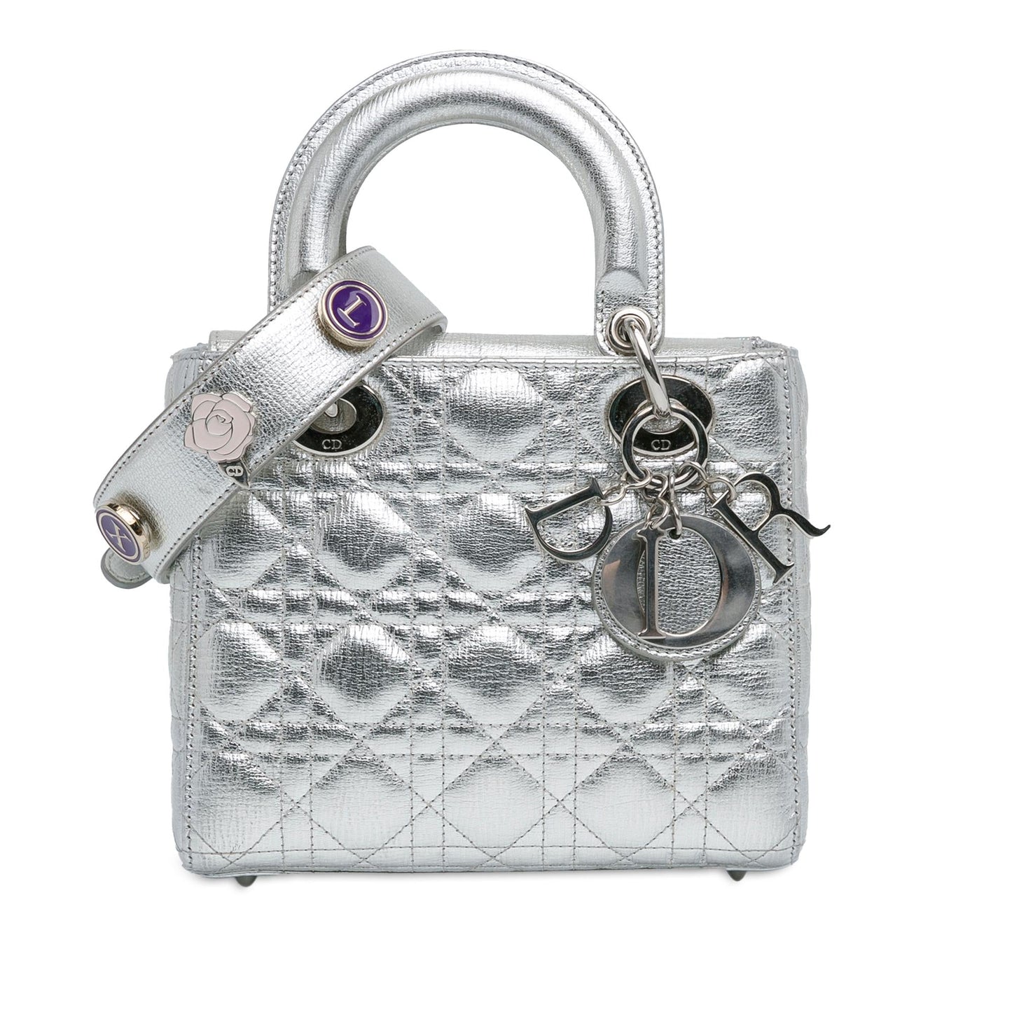 Dior Metallic Grained Calfskin Cannage Lucky Badges My Lady Small Satchel Bag Dior Shg Jrv0Kw