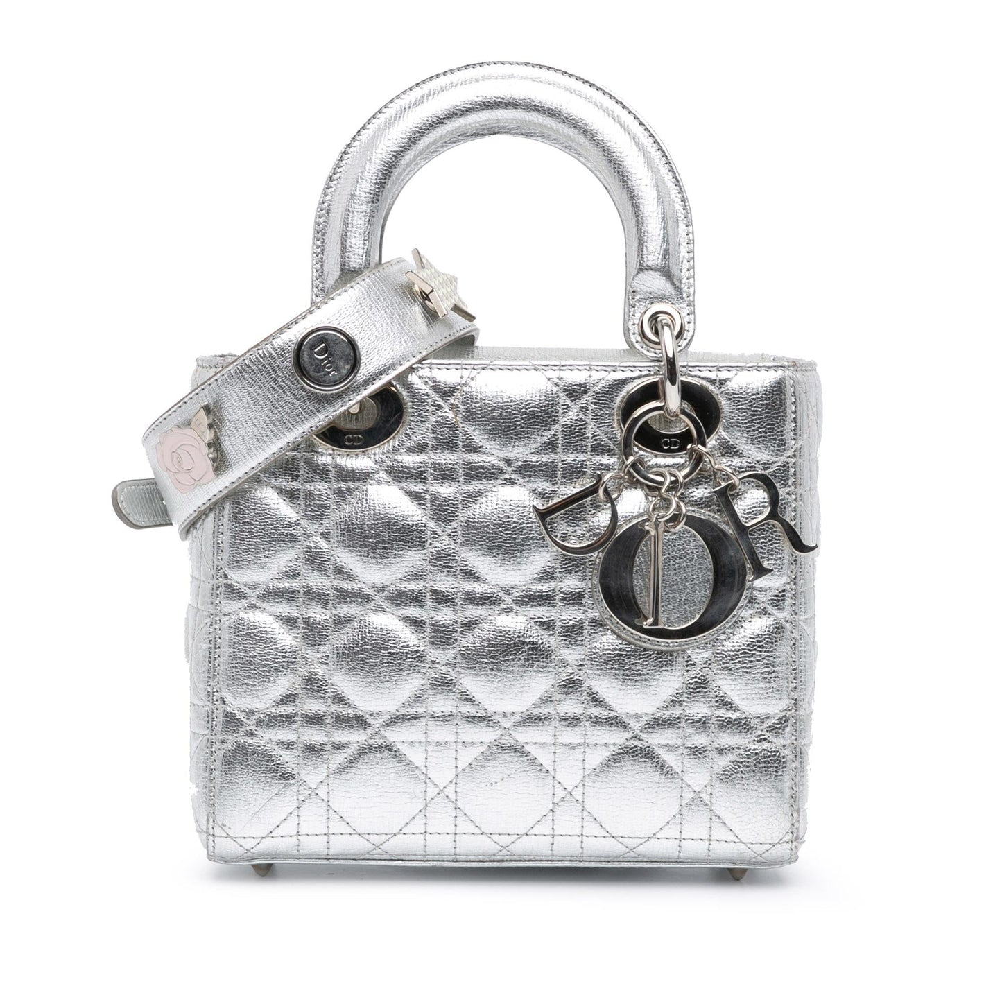 Dior Metallic Grained Calfskin Cannage My Abc Lady Satchel Small Satchel Bag