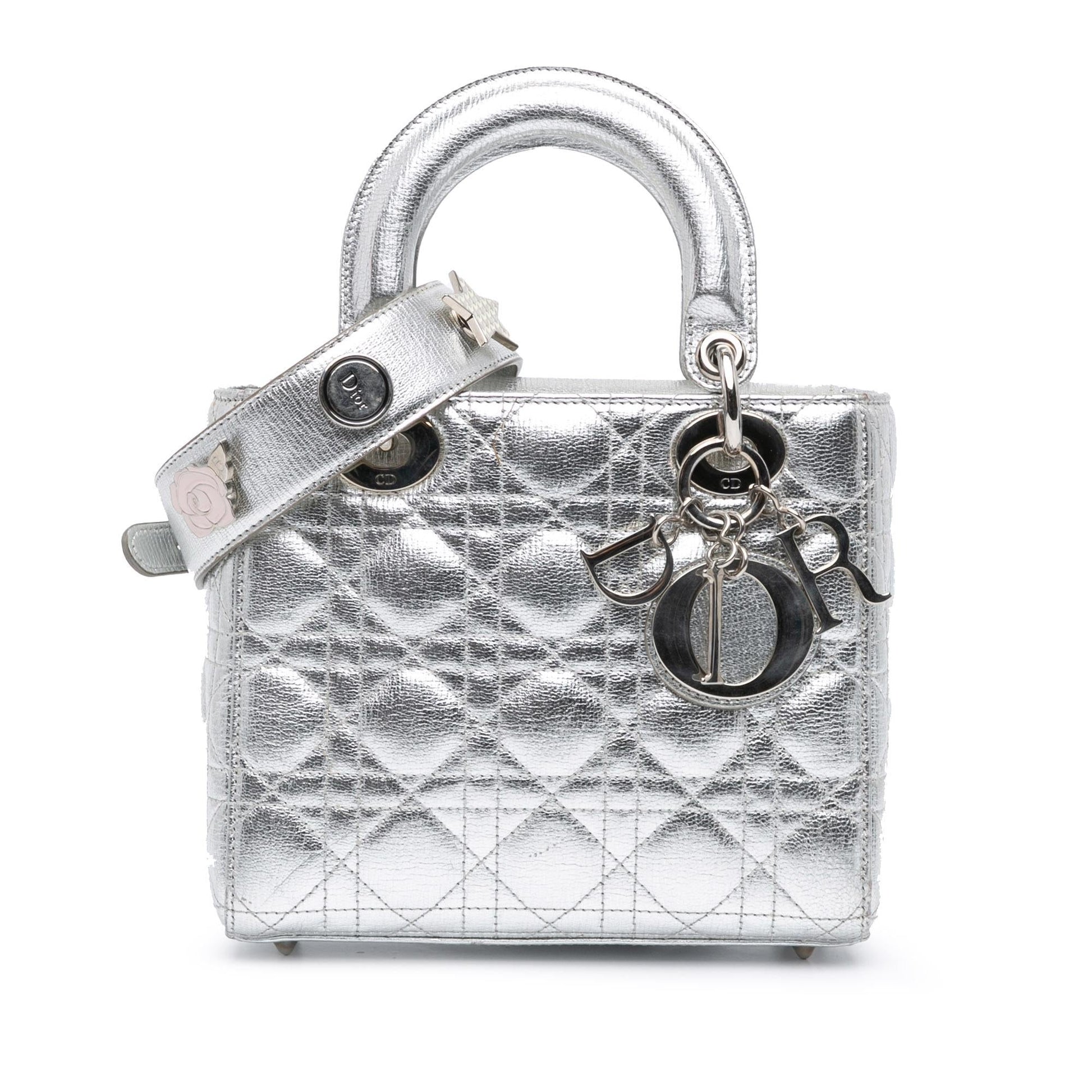 Dior Metallic Grained Calfskin Cannage My Abc Lady Satchel Small Satchel Bag