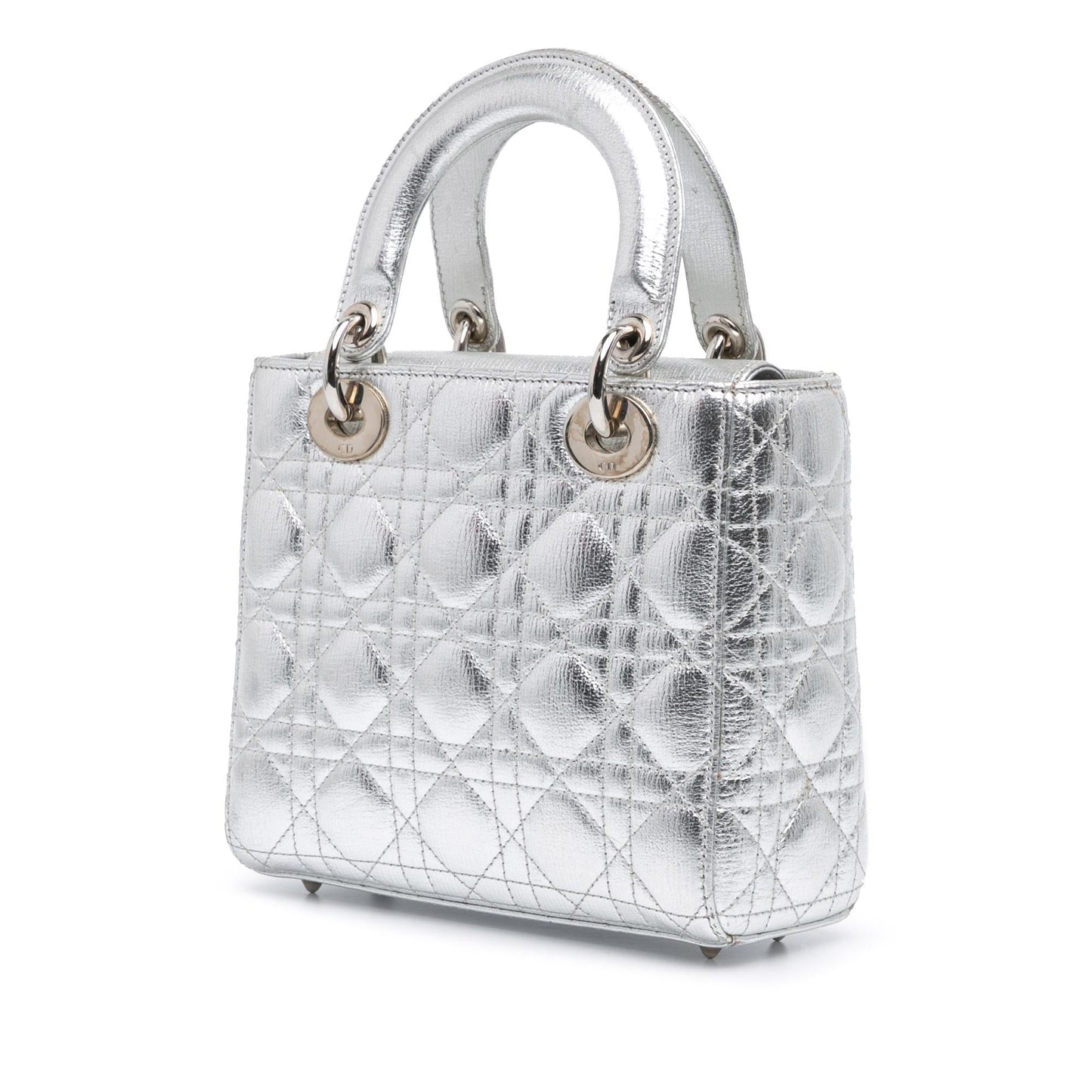 Dior Metallic Grained Calfskin Cannage My Abc Lady Satchel Small Satchel Bag