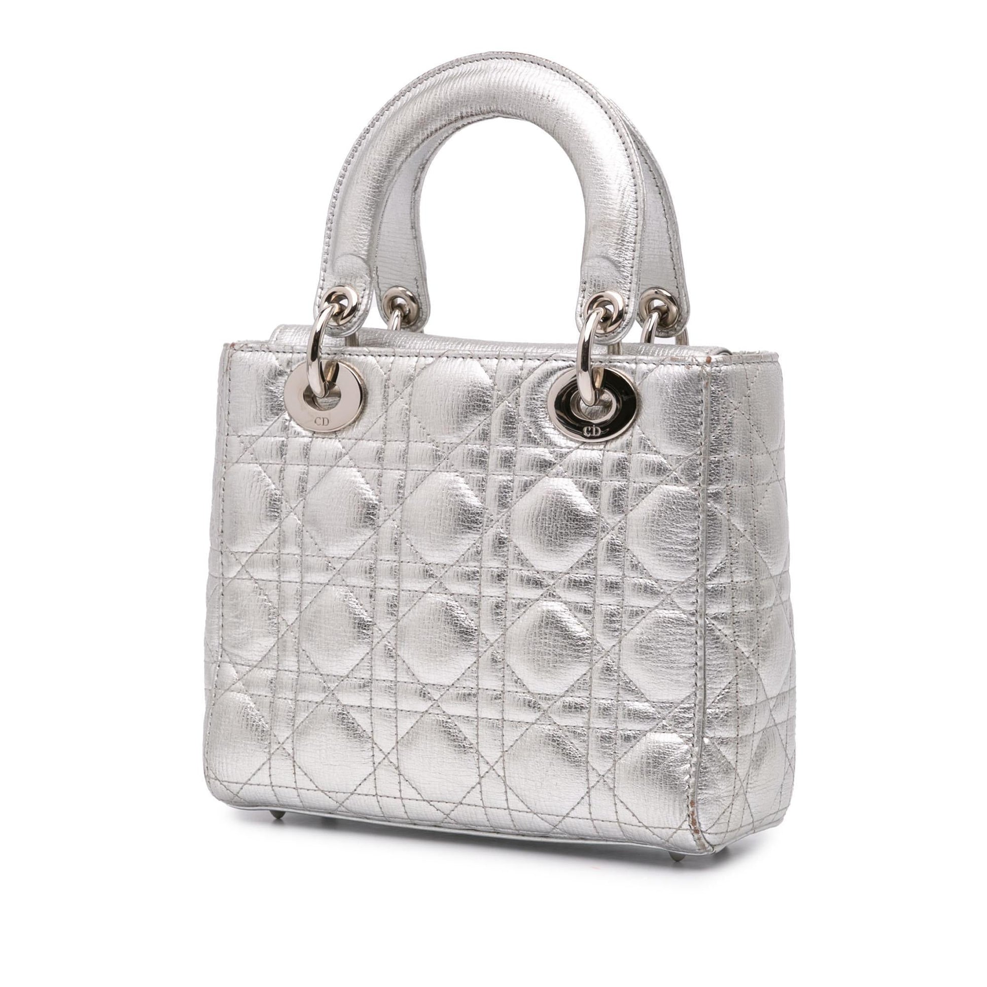 Dior Metallic Grained Calfskin Cannage My Abc Lady Satchel Small Satchel Bag Lady Dior 2