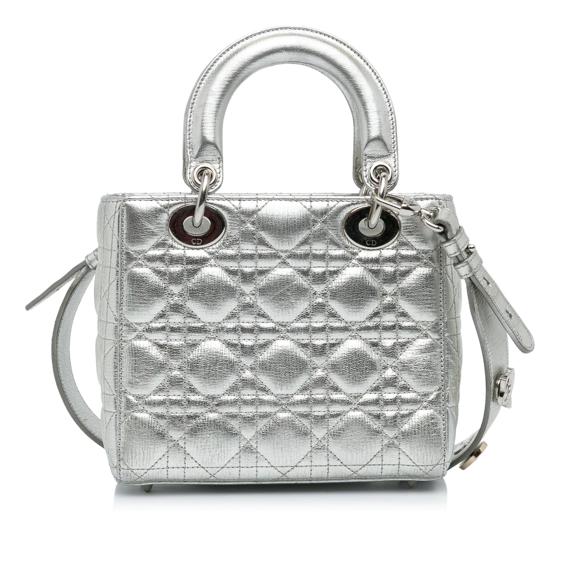 Dior Metallic Grained Calfskin Cannage My Abc Lady Satchel Small Satchel Bag Lady Dior 6
