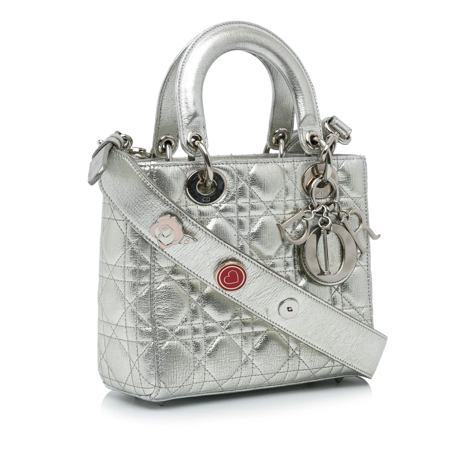 Dior Metallic Grained Calfskin Cannage My Abc Lady Satchel Small Satchel Bag Lady Dior 6