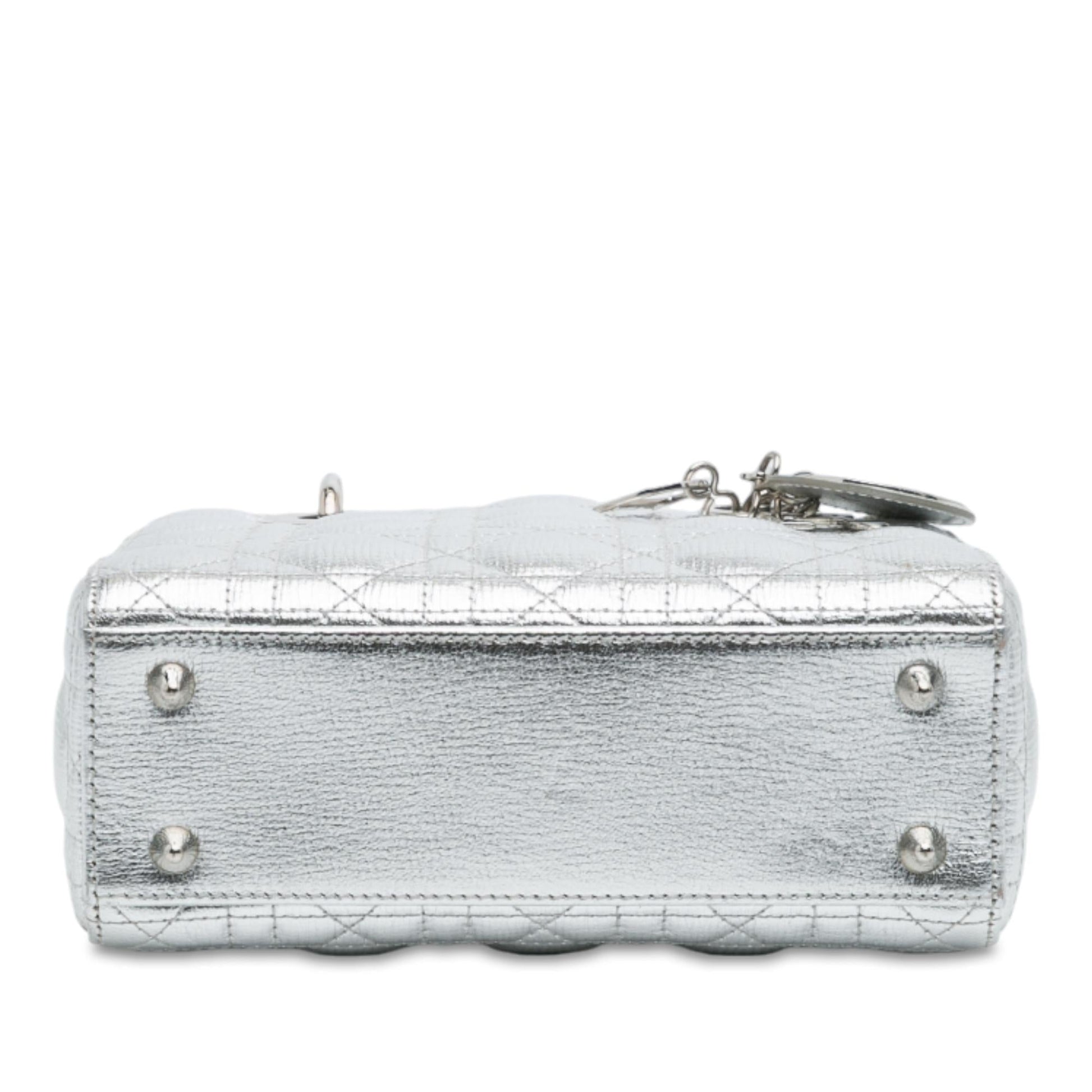 Dior Metallic Grained Calfskin Cannage My Abc Lady Satchel Small Satchel Bag Lady Dior 7