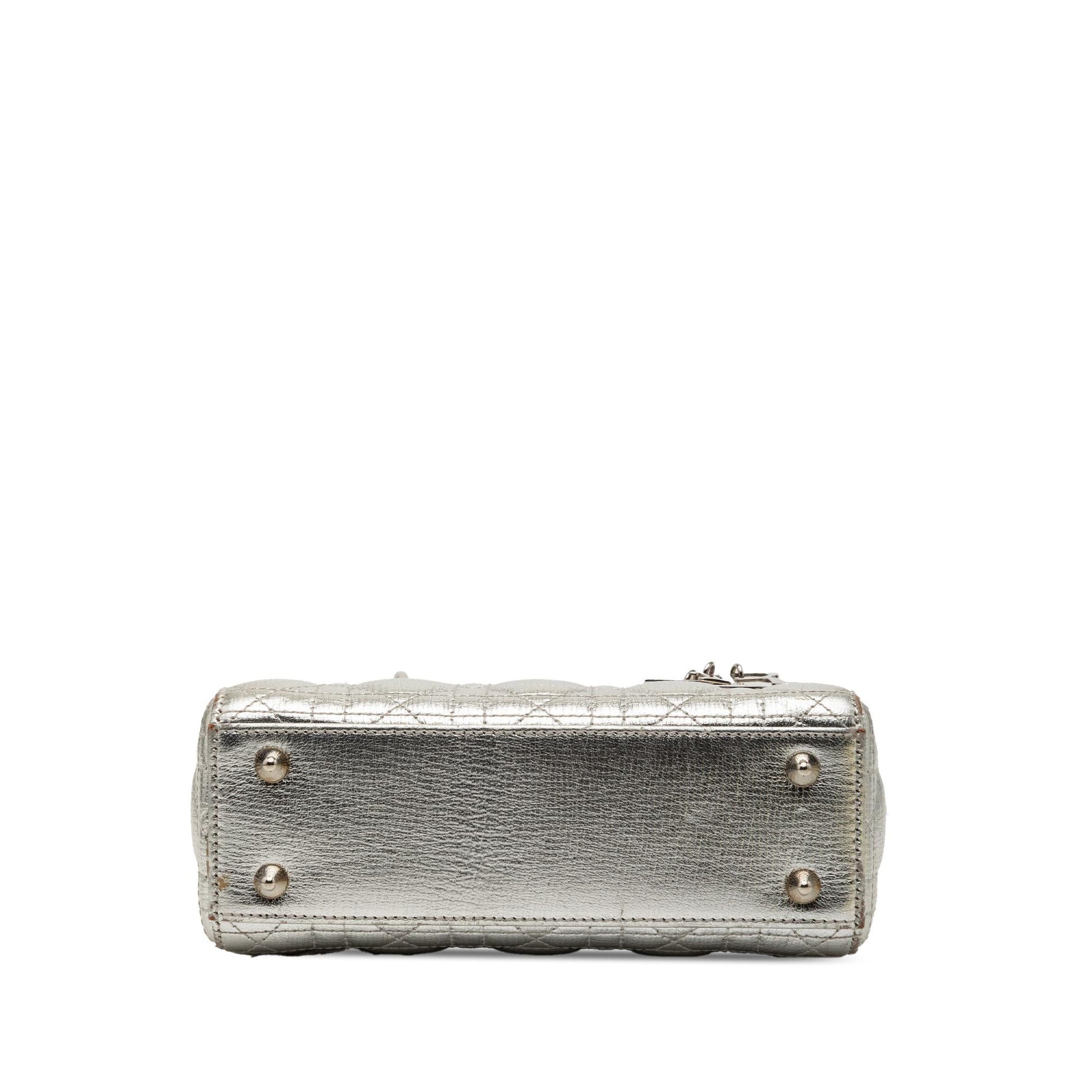 Dior Metallic Grained Calfskin Cannage My Abc Lady Satchel Small Satchel Bag Lady Dior 8