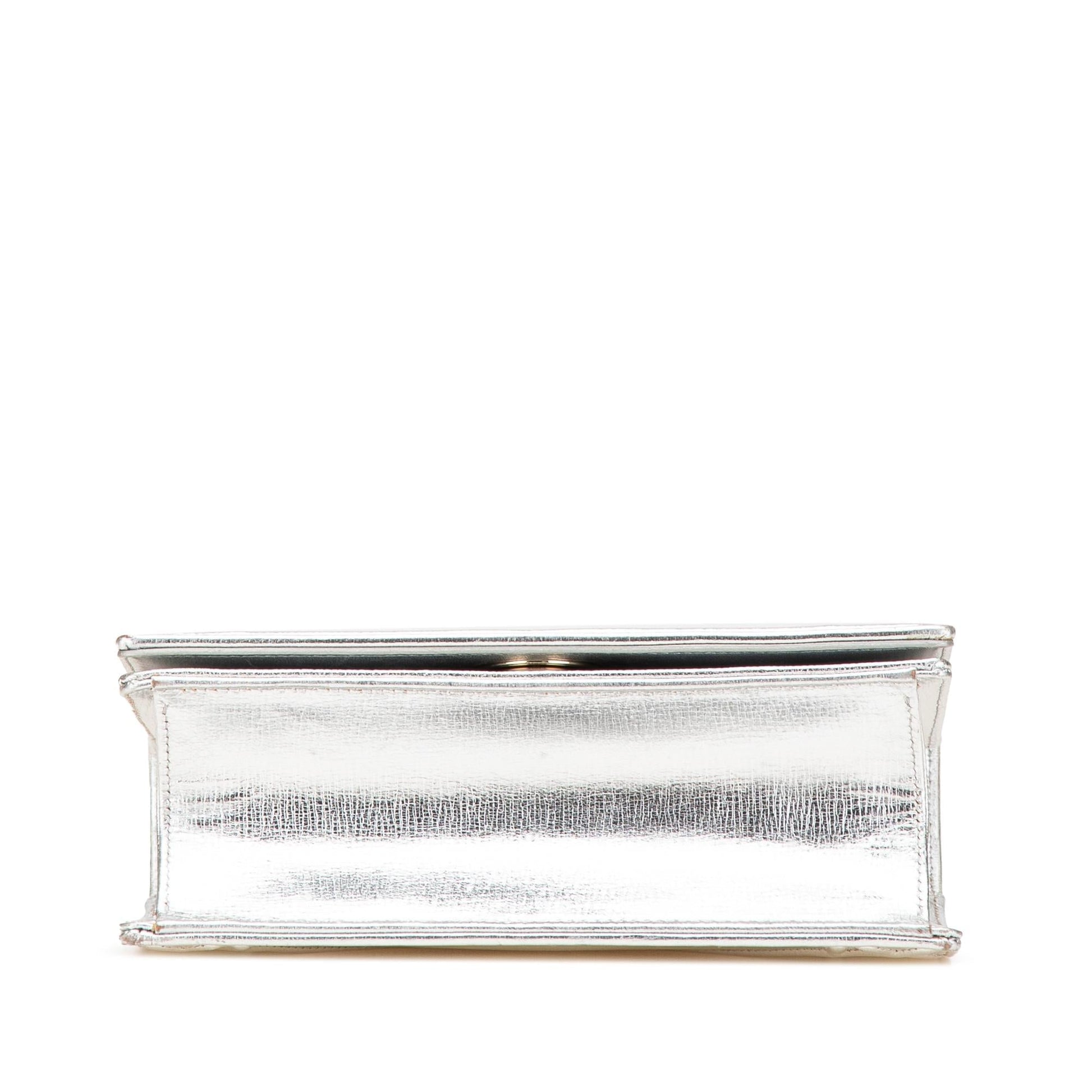 Dior Metallic Grained Calfskin ama Crossbody Bag Small Flap