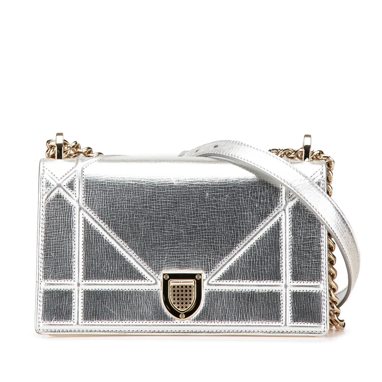 Dior Metallic Grained Calfskin ama Crossbody Bag Small Flap Diorama Flap 1