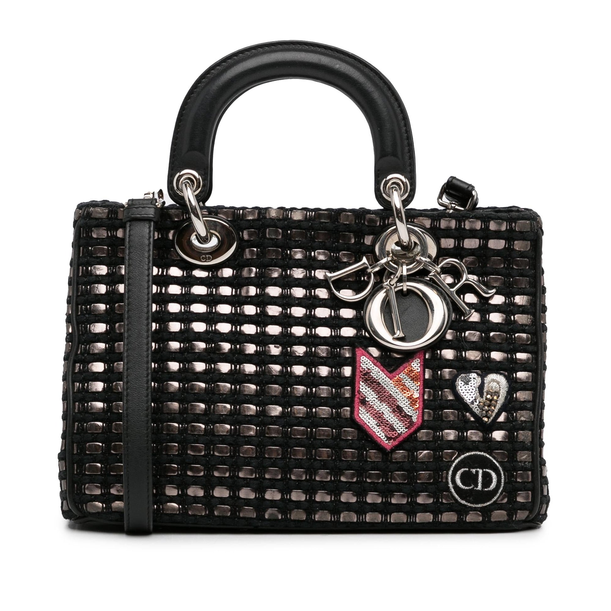 Dior Metallic Tweed Lady Shg Iktpxq Satchel Bag Small