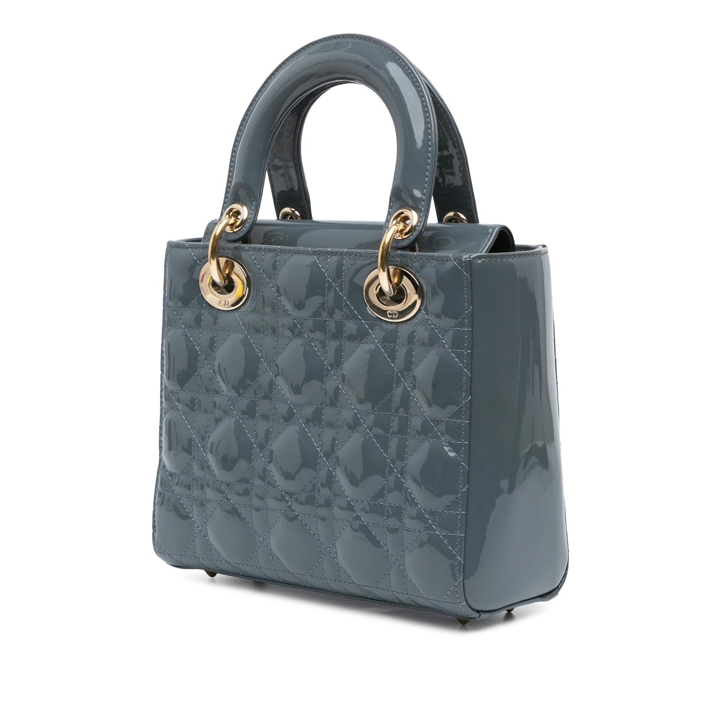 Dior Cannage Lady Satchel Bag Patent Small Cannage Lady Dior