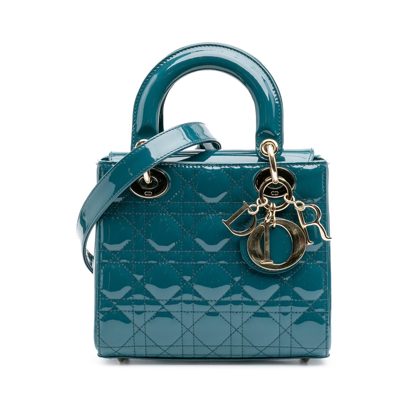 Dior Cannage Lady Satchel Bag Patent Small Lady Dior 3