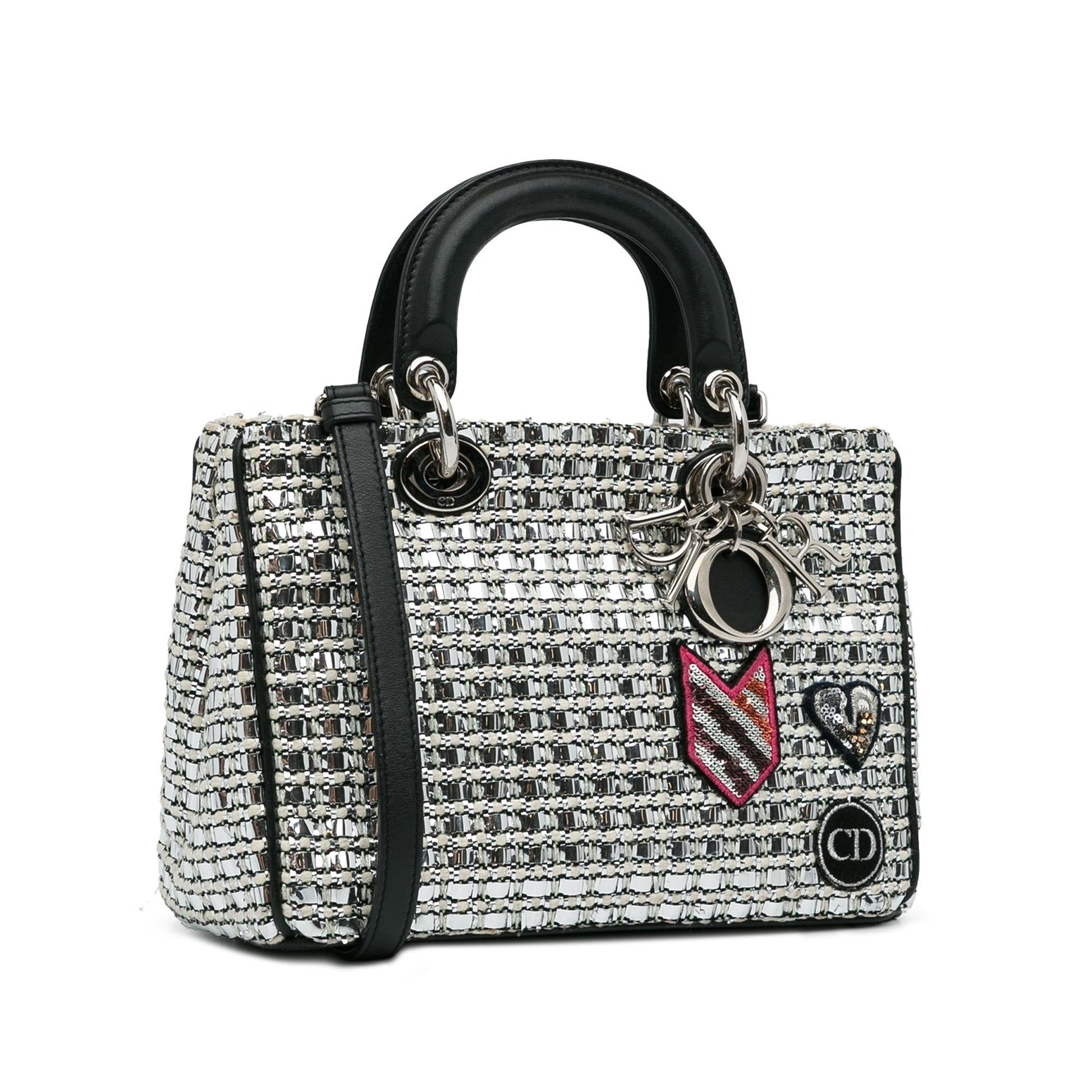 Dior Tweed Patch issimo Tote Shg Hovcit Small Tote Bag