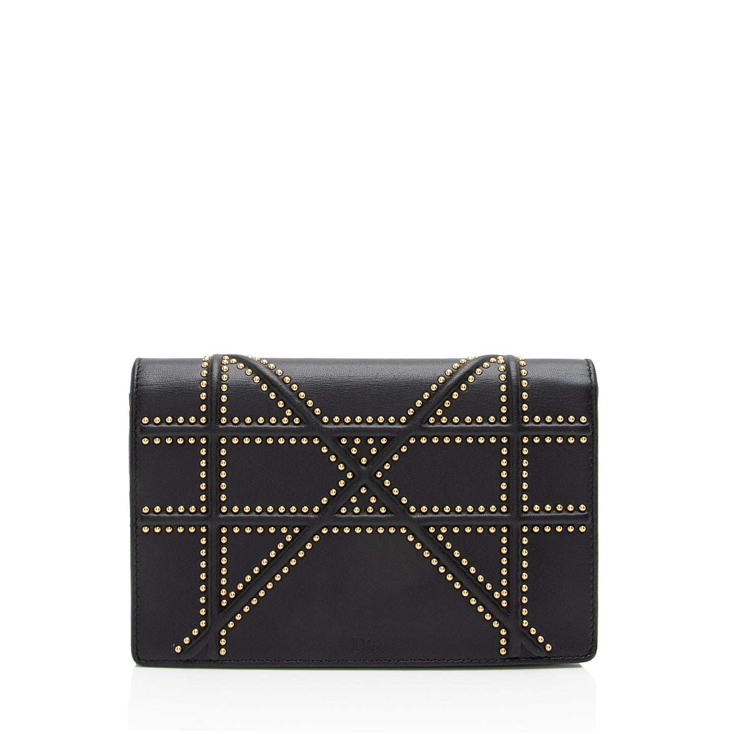 Dior Calfskin Studded ama Wallet On Bag Chain Crossbody Bag