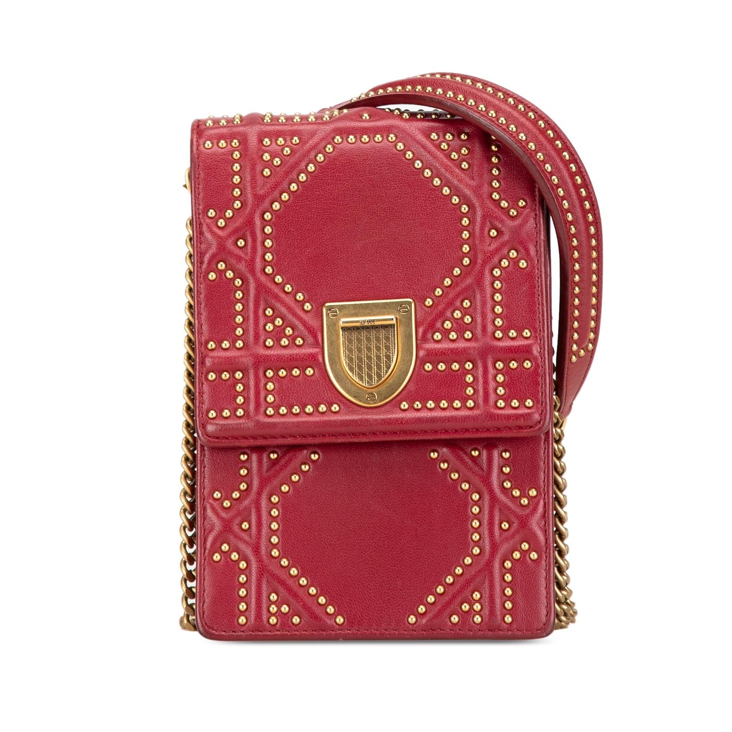 Dior Studded Vertical ama Bag Lambskin Crossbody Bag