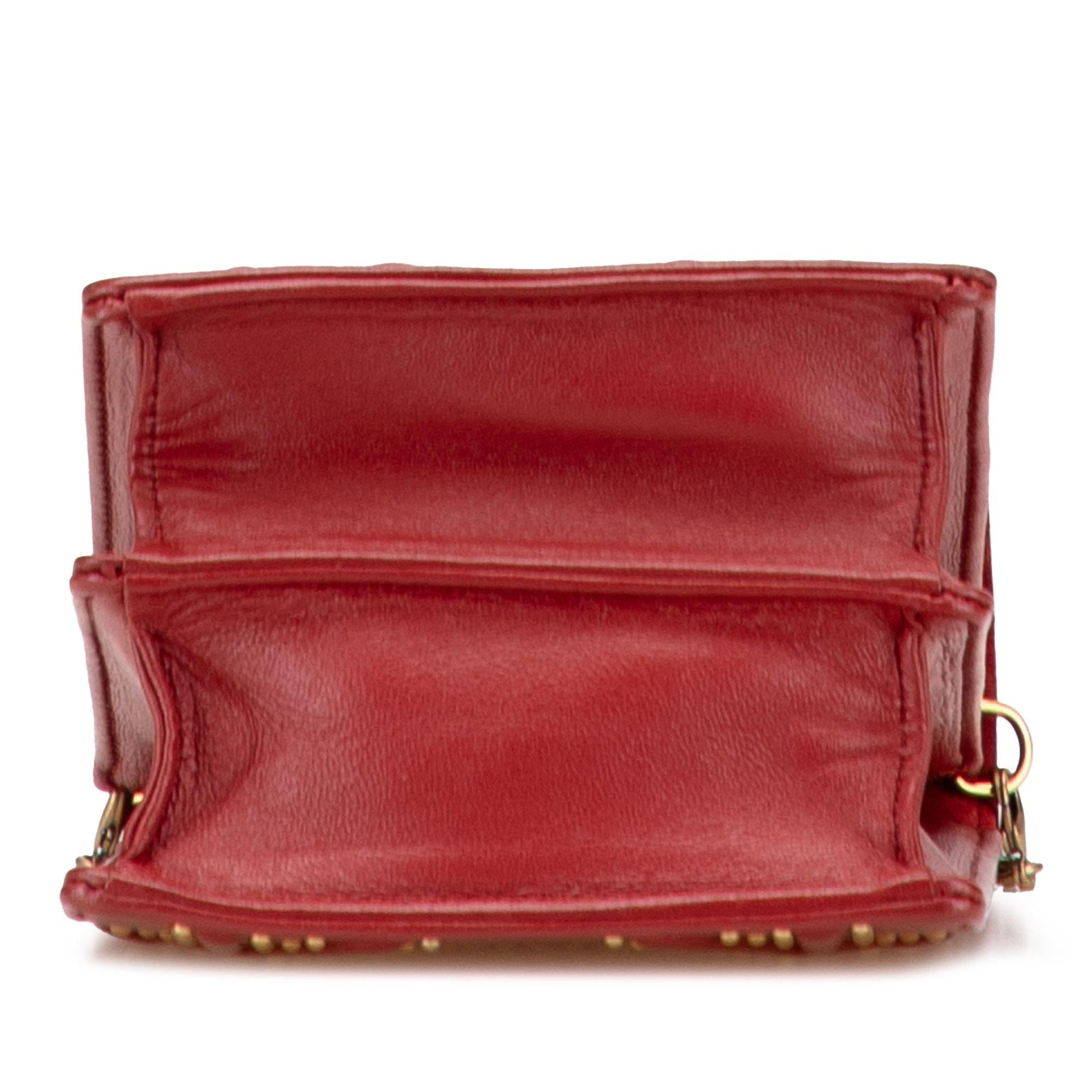 Dior Studded Vertical ama Crossbody Lambskin Crossbody Bag