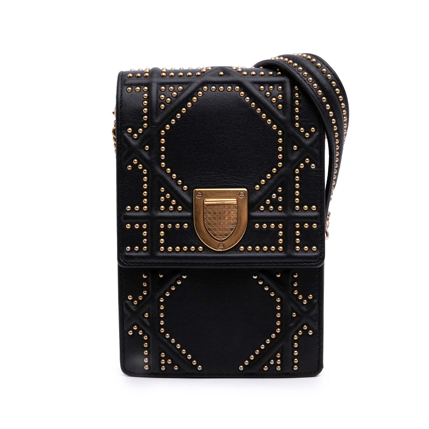 Dior Studded Vertical ama Crossbody Leather Crossbody Bag