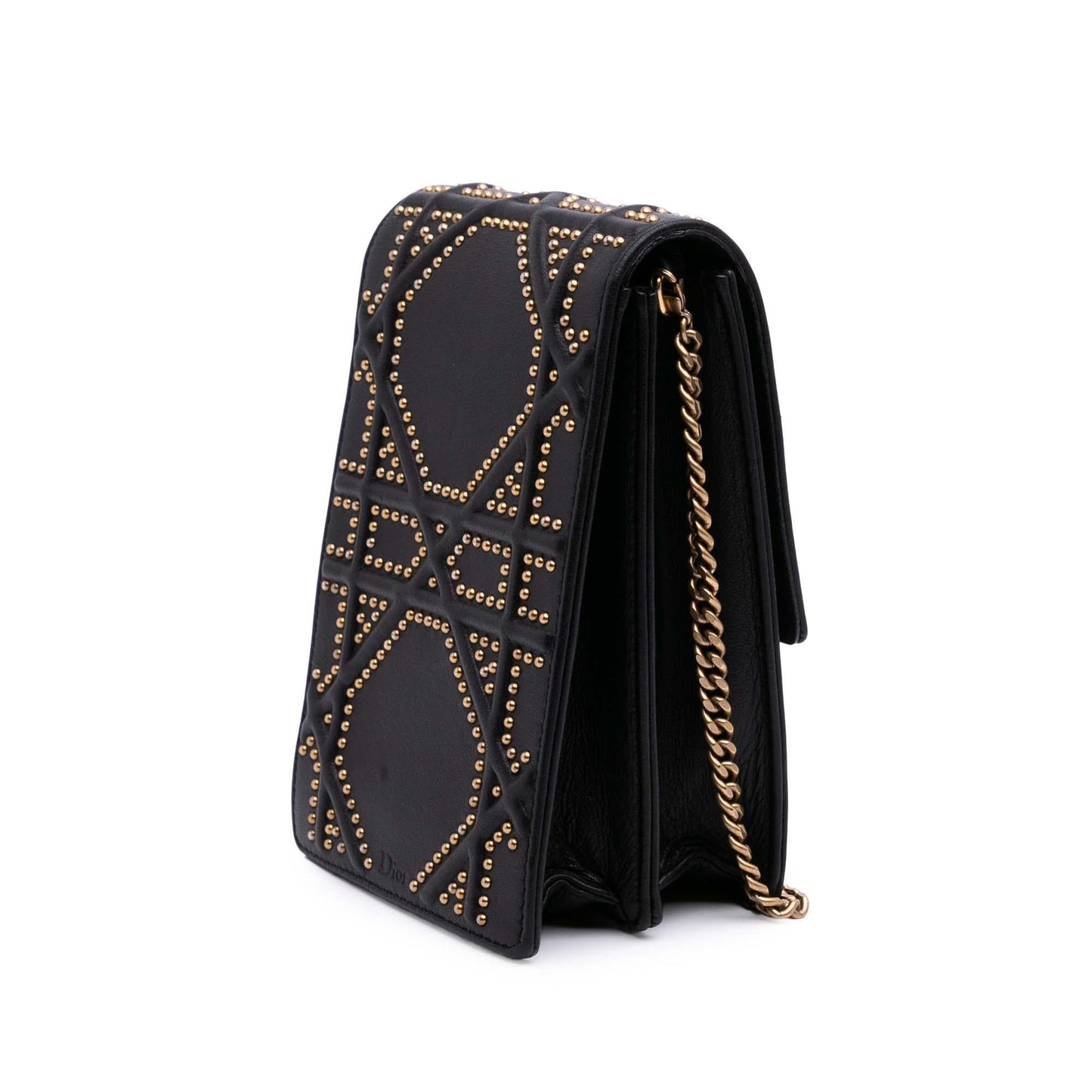 Dior Studded Vertical ama Crossbody Leather Crossbody Bag